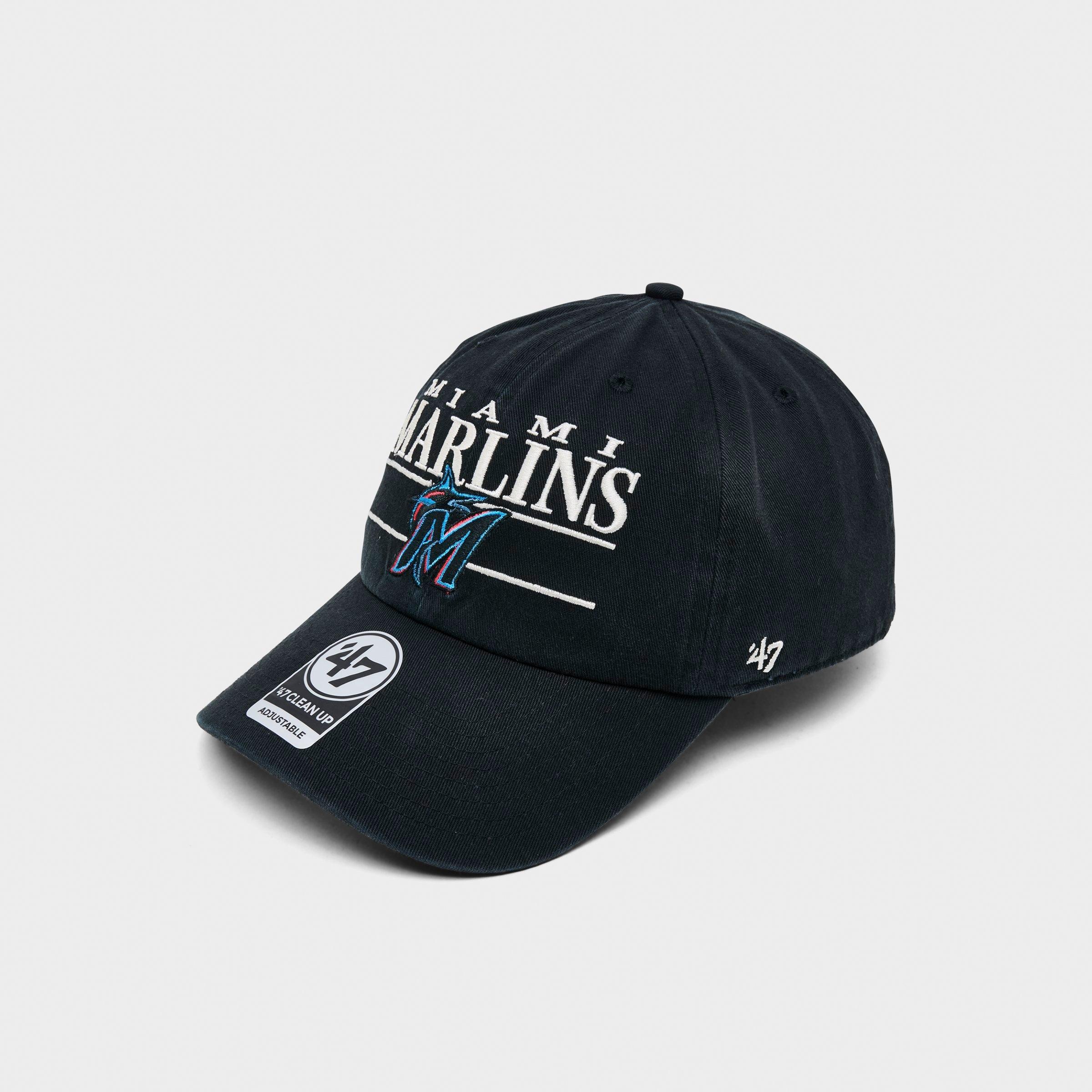 '47 Miami Marlins MLB Team Name & Logo Clean Up Strapback Hat