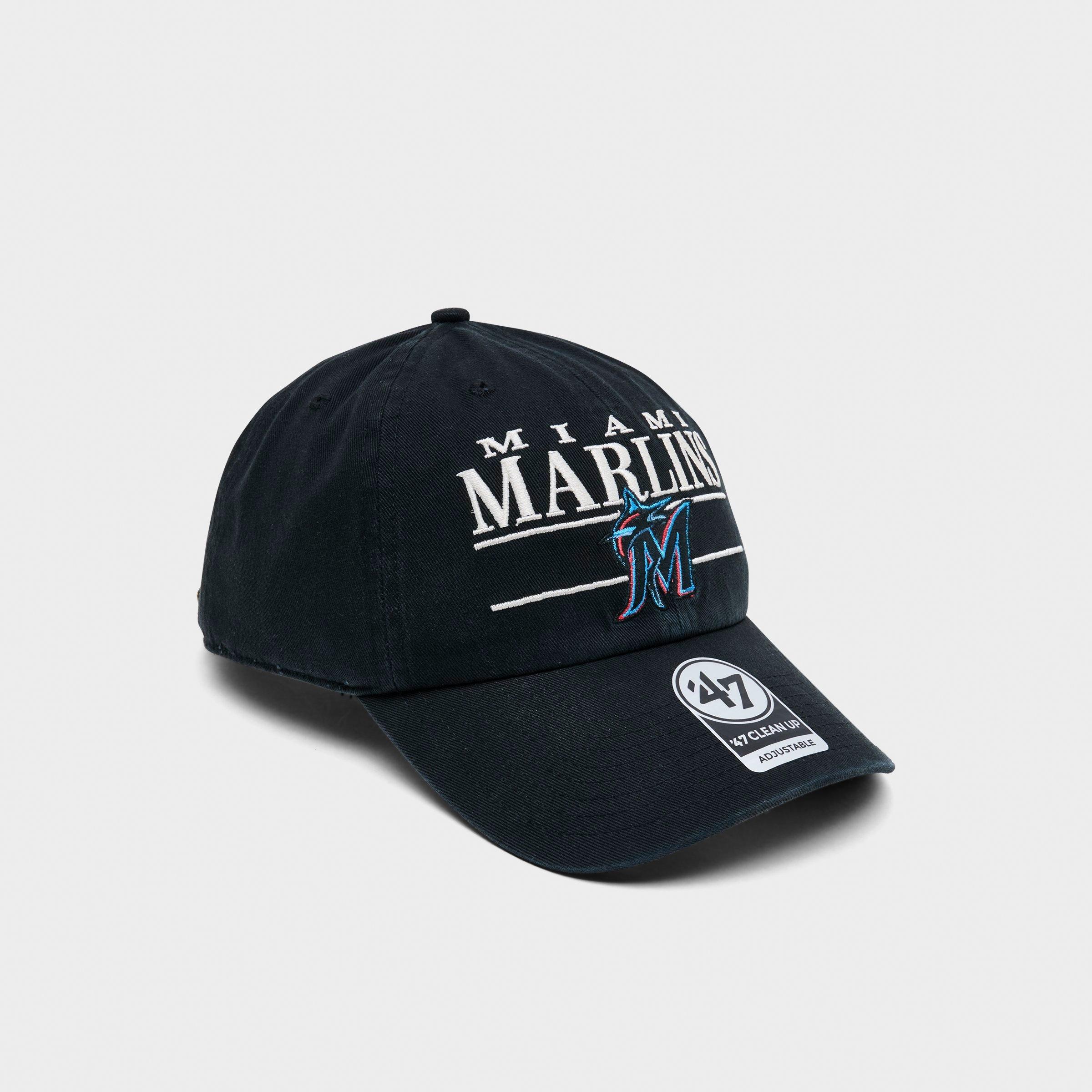 '47 Miami Marlins MLB Team Name & Logo Clean Up Strapback Hat