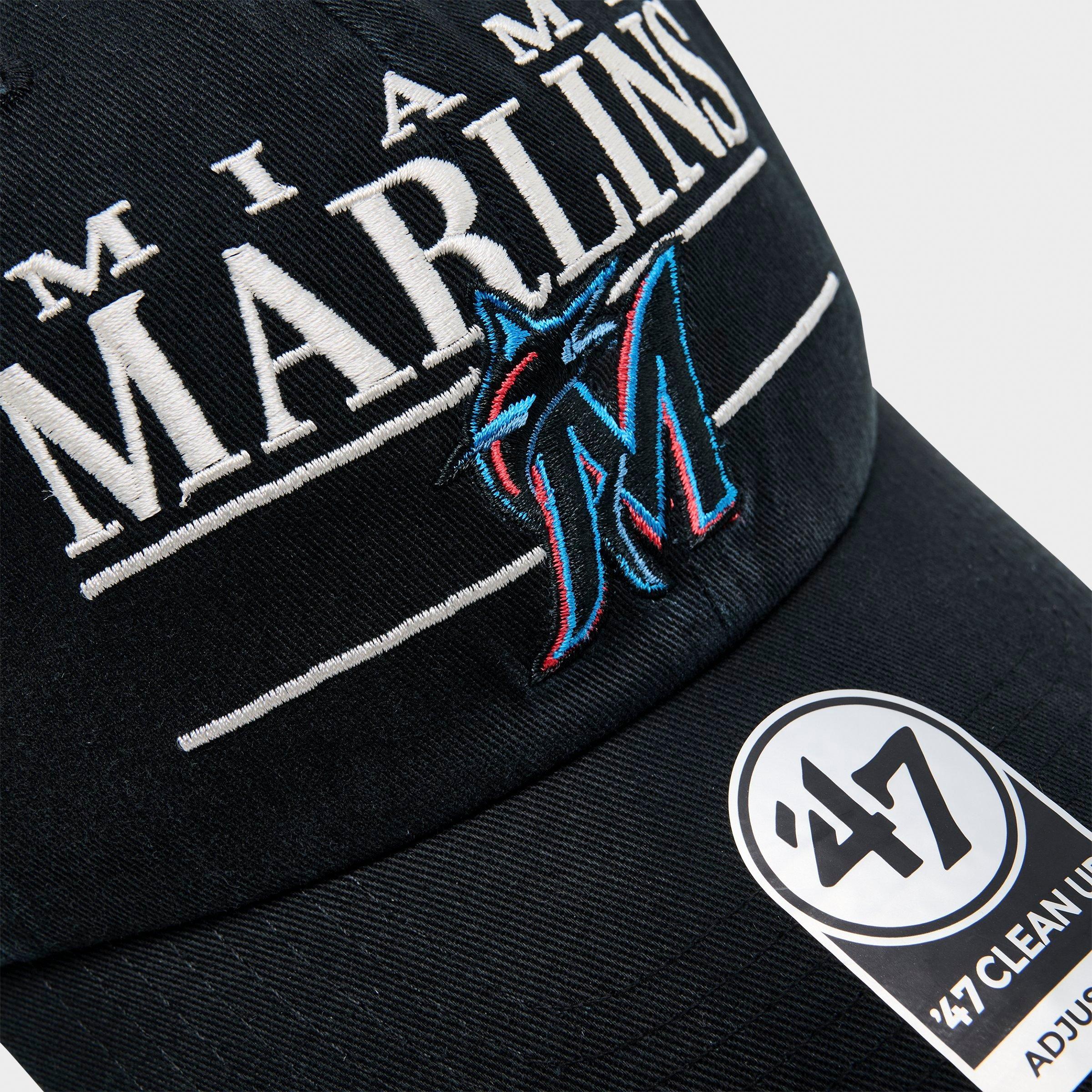 '47 Miami Marlins MLB Team Name & Logo Clean Up Strapback Hat