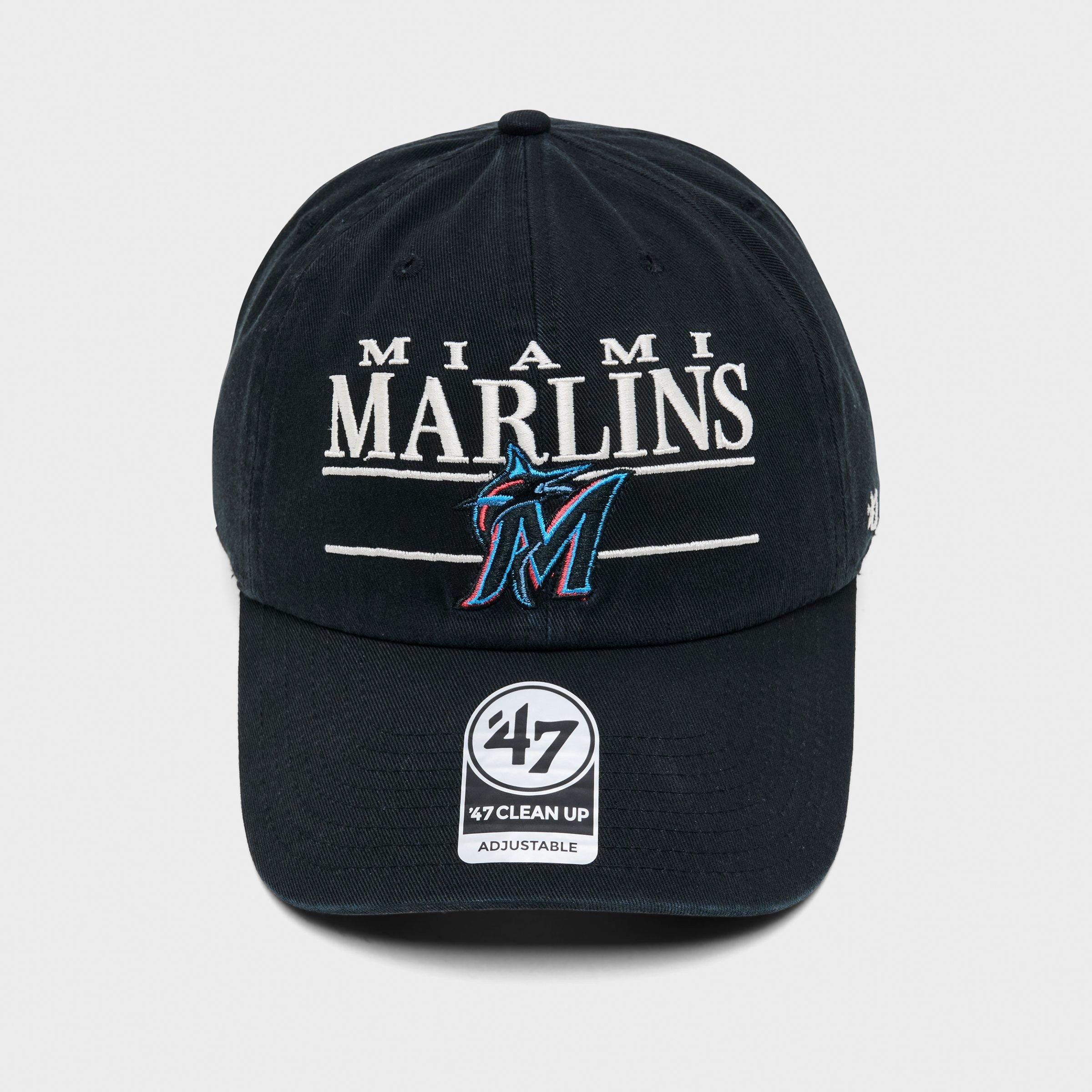 '47 Miami Marlins MLB Team Name & Logo Clean Up Strapback Hat