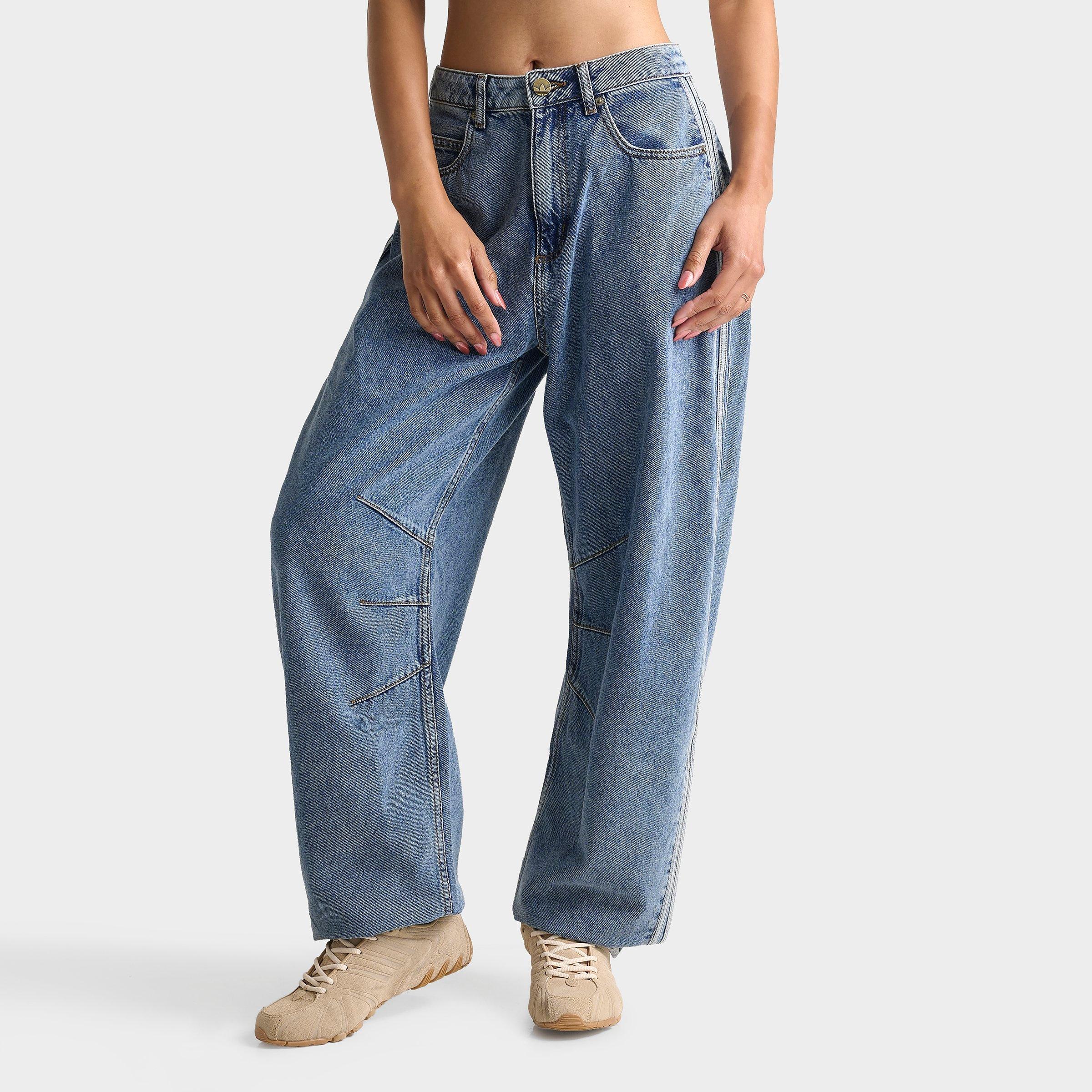 Women's adidas Originals High-Rise Barrel Leg Denim Pants