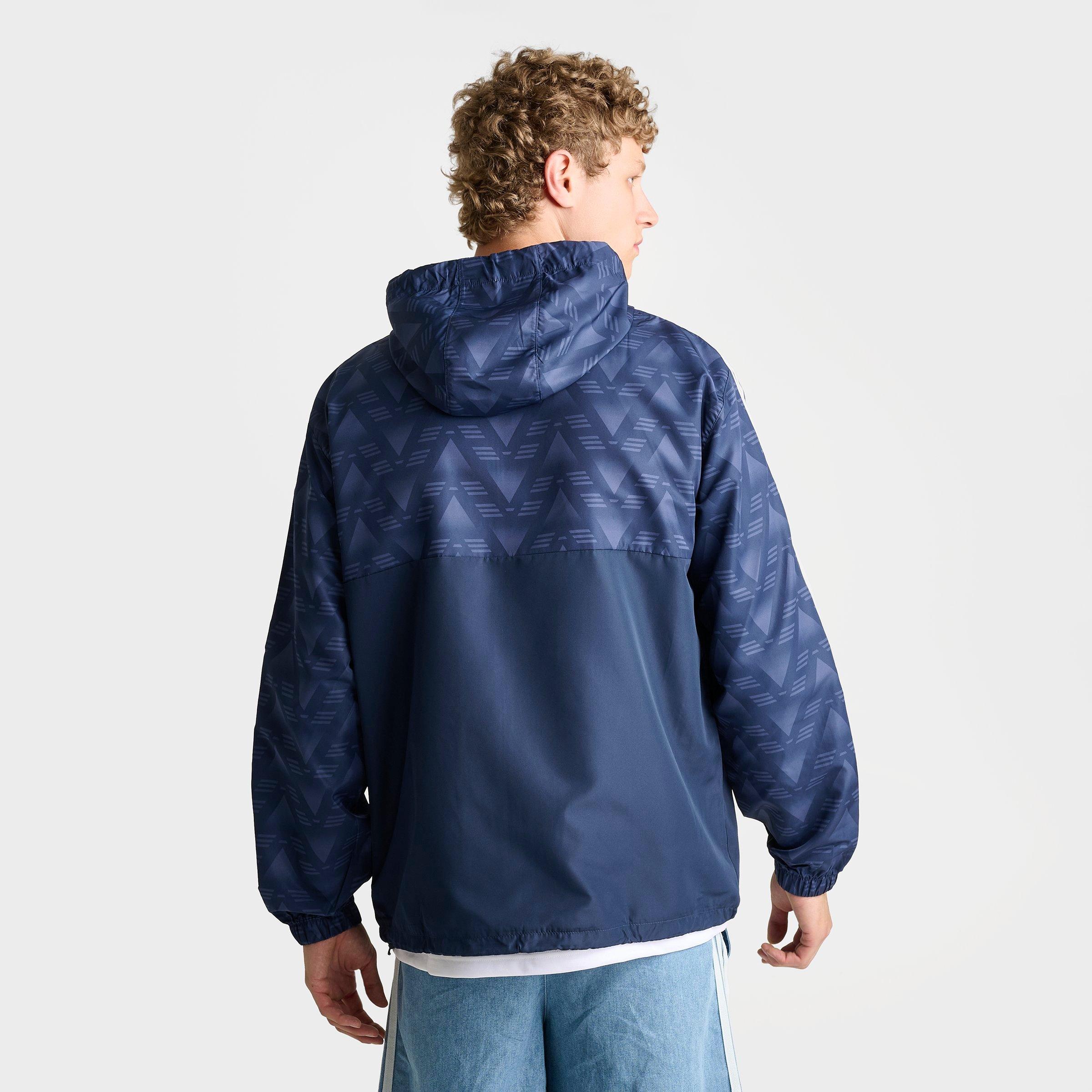 Men's adidas Originals Jacquard Print Soccer Lifestyle Windbreaker Jacket