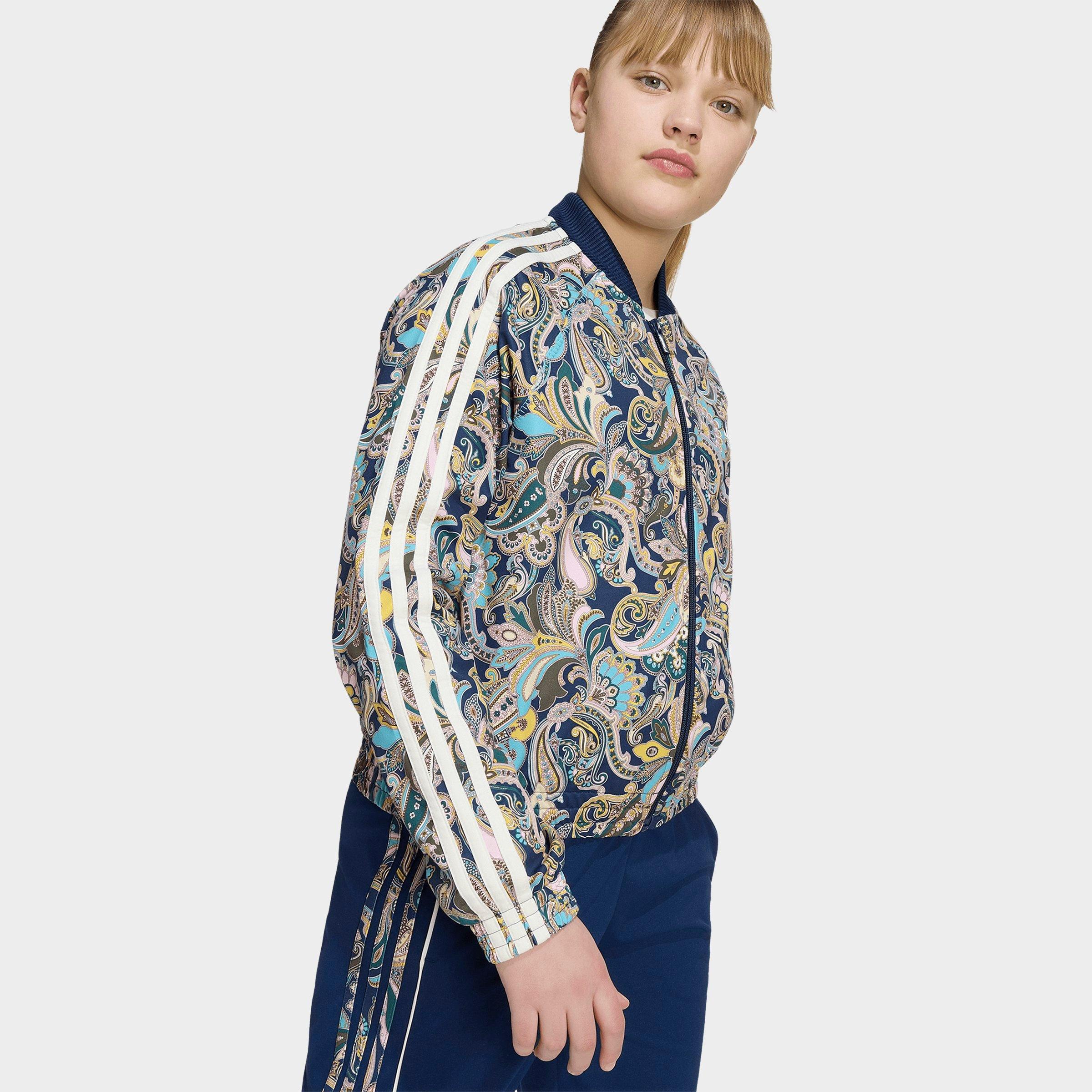 Girls' Big Kids' adidas Originals Superstar Loose Cropped Paisley Full-Zip Track Top