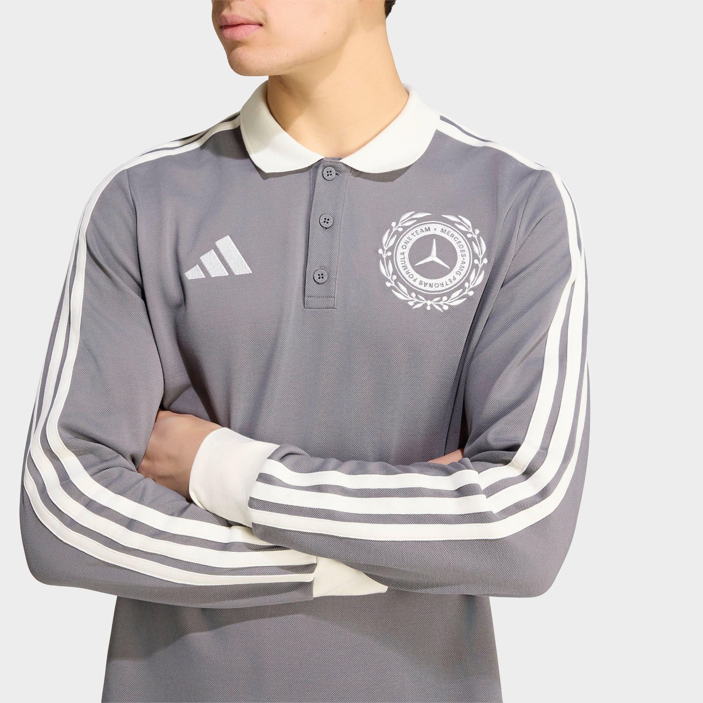 Men's adidas Mercedes-AMG Petronas F1 Team Silver Arrows Icon Long-Sleeve Polo Shirt