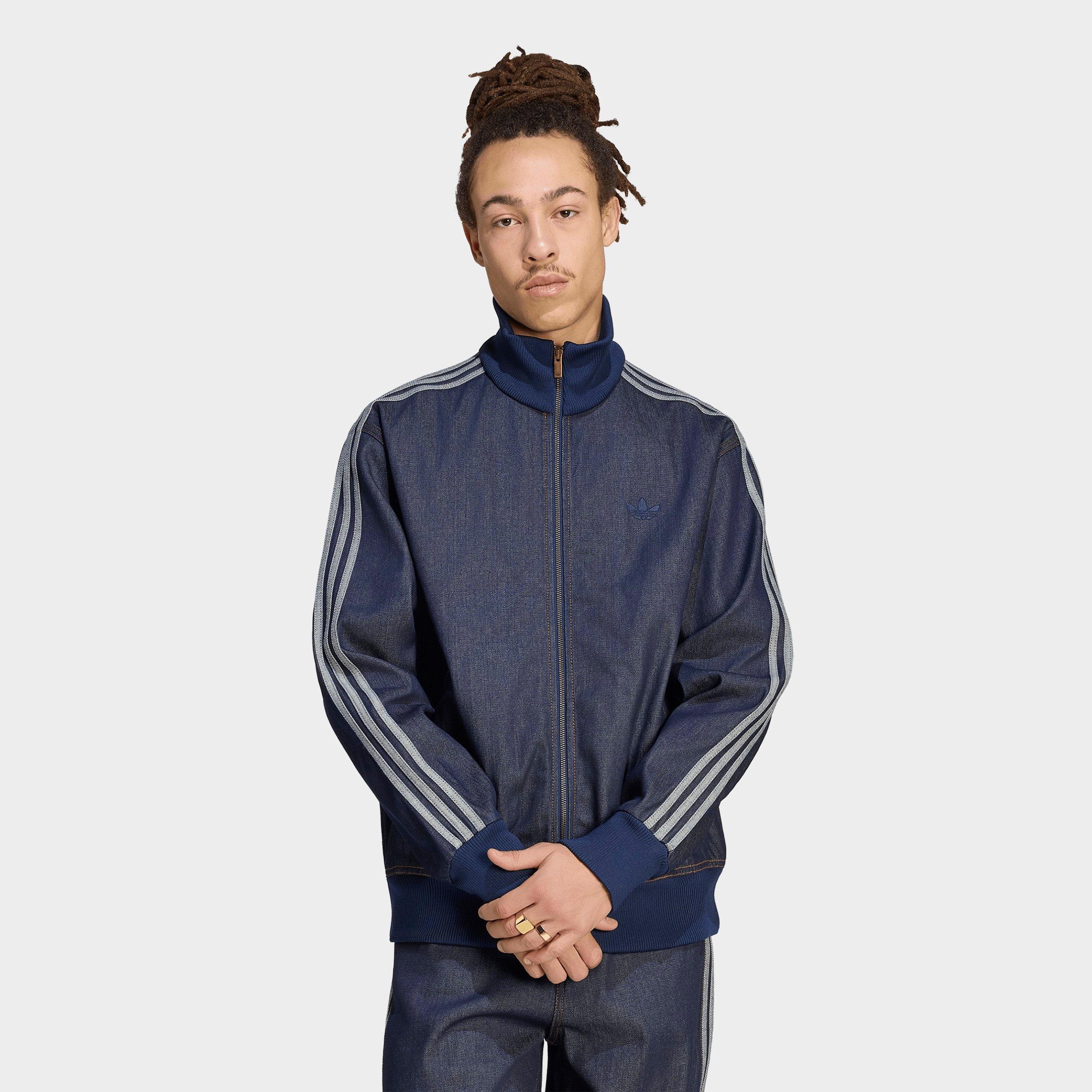 Men's adidas Originals Firebird Adicolor Raw Denim Full-Zip Track Top