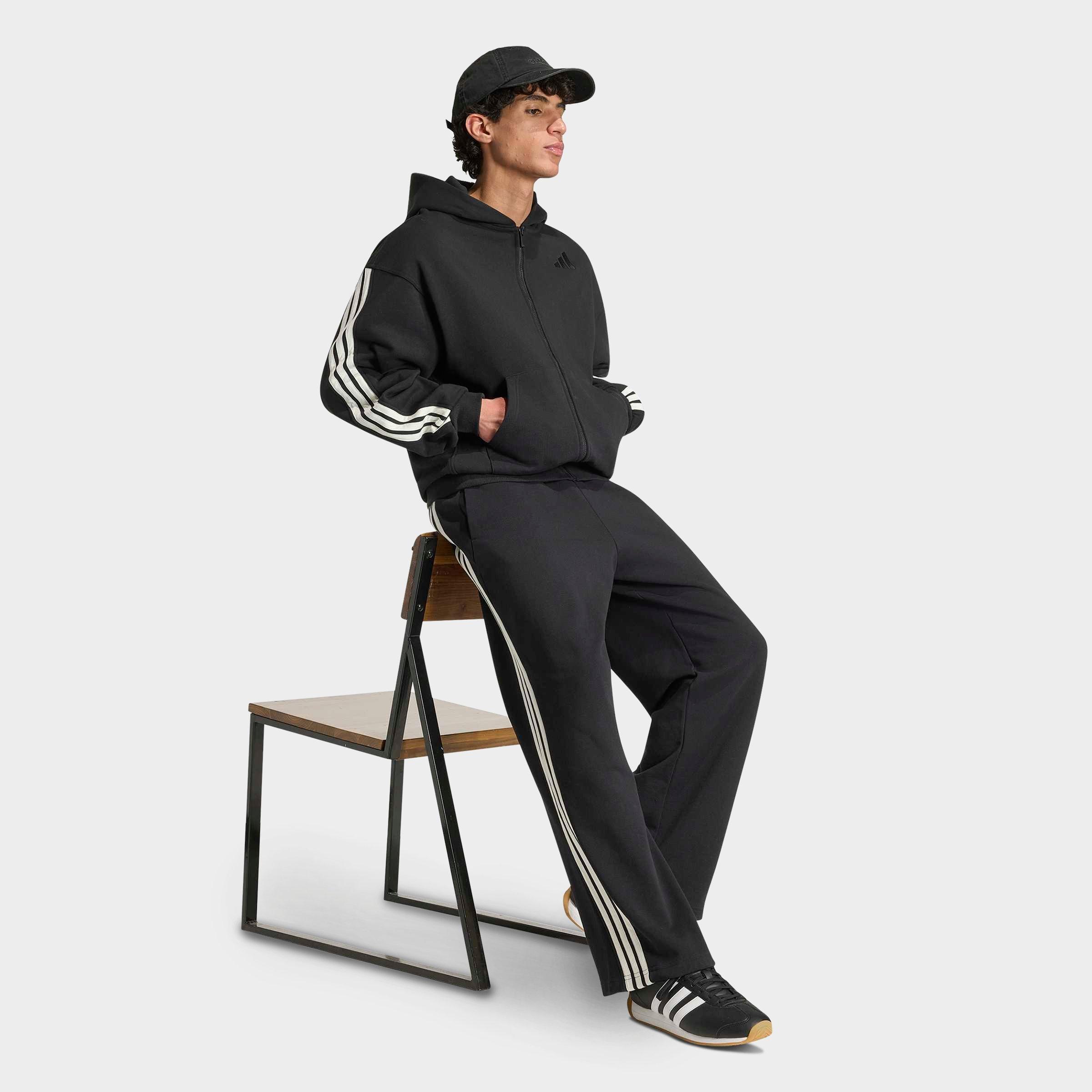 Men's adidas KIT 3-Stripes Wide French Terry Pants