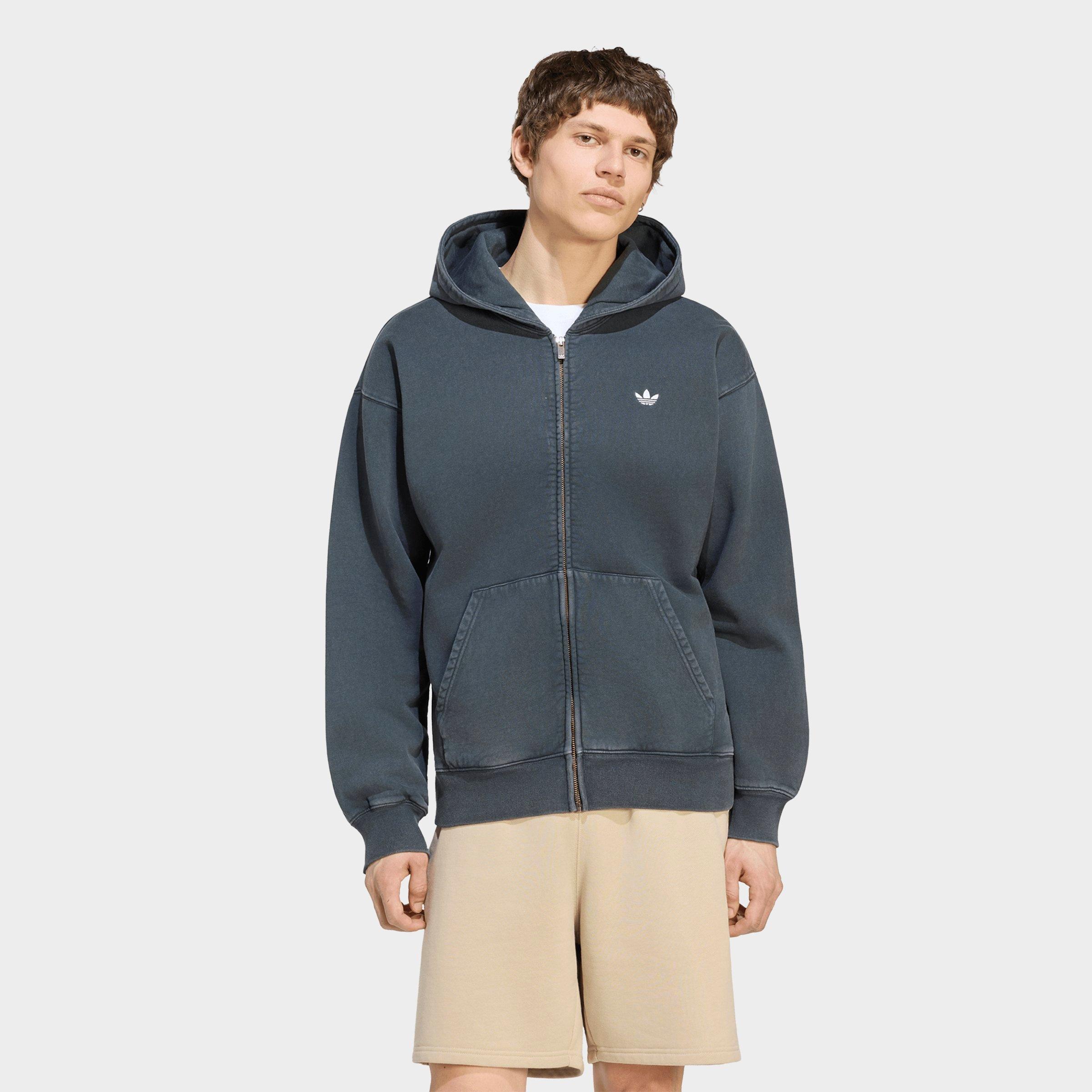 Men's adidas Originals Trefoil Essentials Washed Loose Full-Zip Hoodie