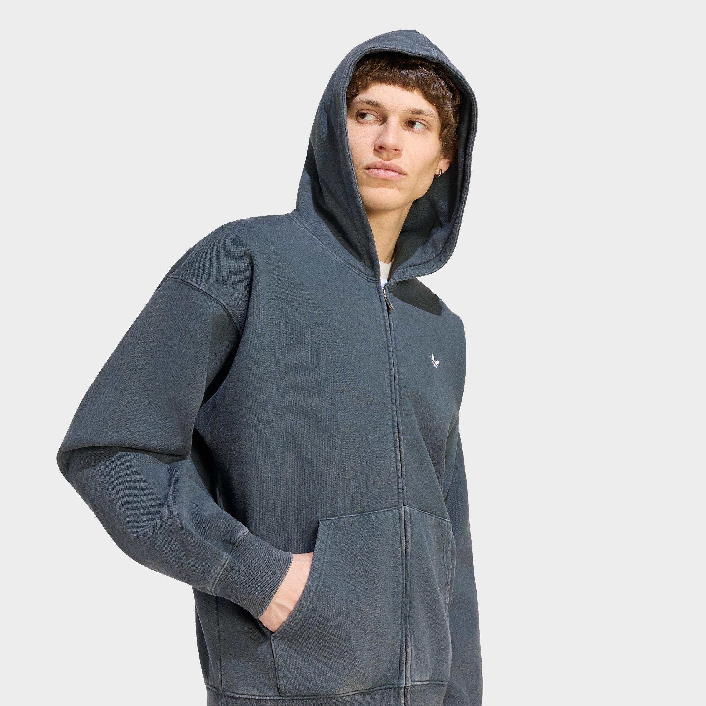 Men's adidas Originals Trefoil Essentials Washed Loose Full-Zip Hoodie