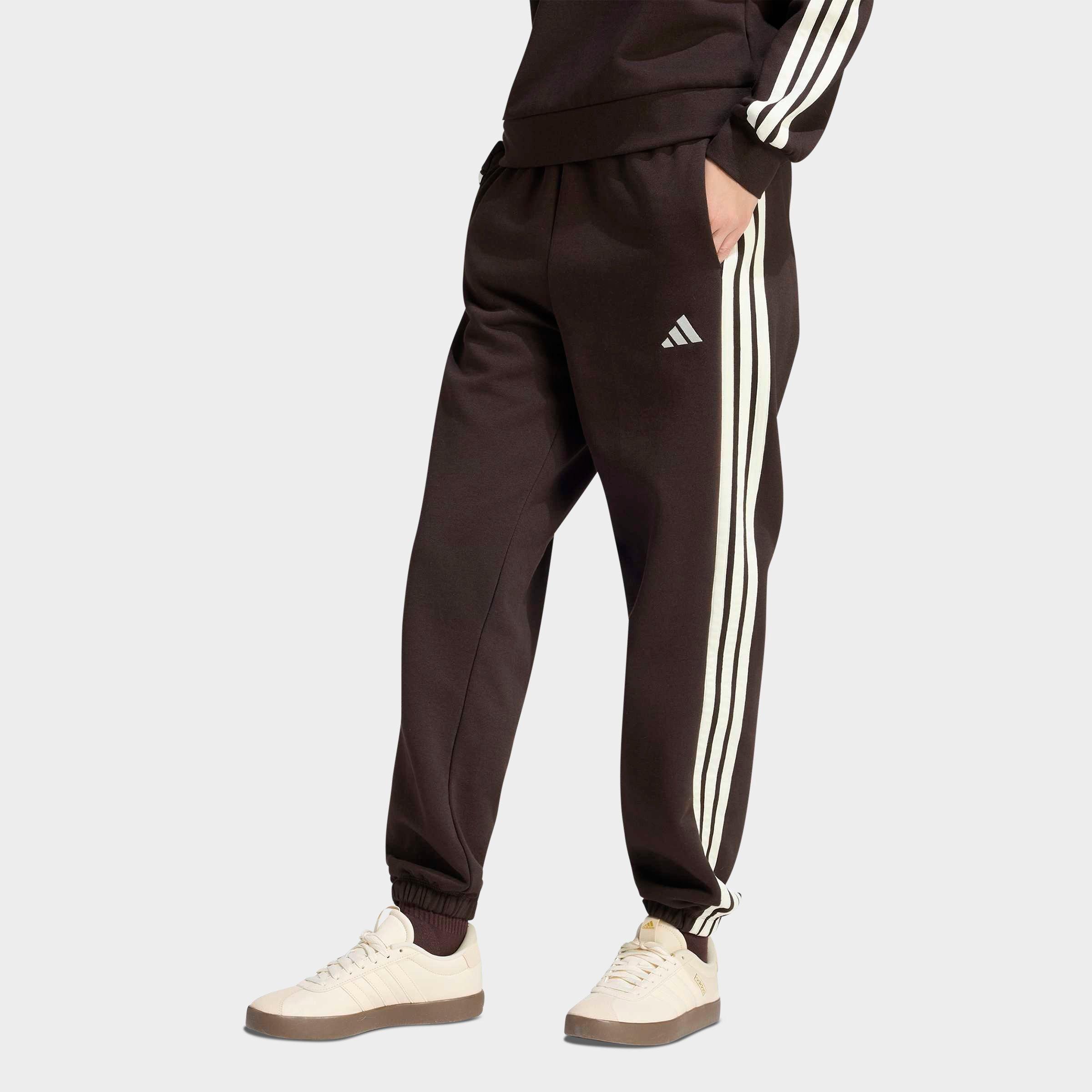 Women's adidas Essentials 3-Stripes Fleece Loose Pants