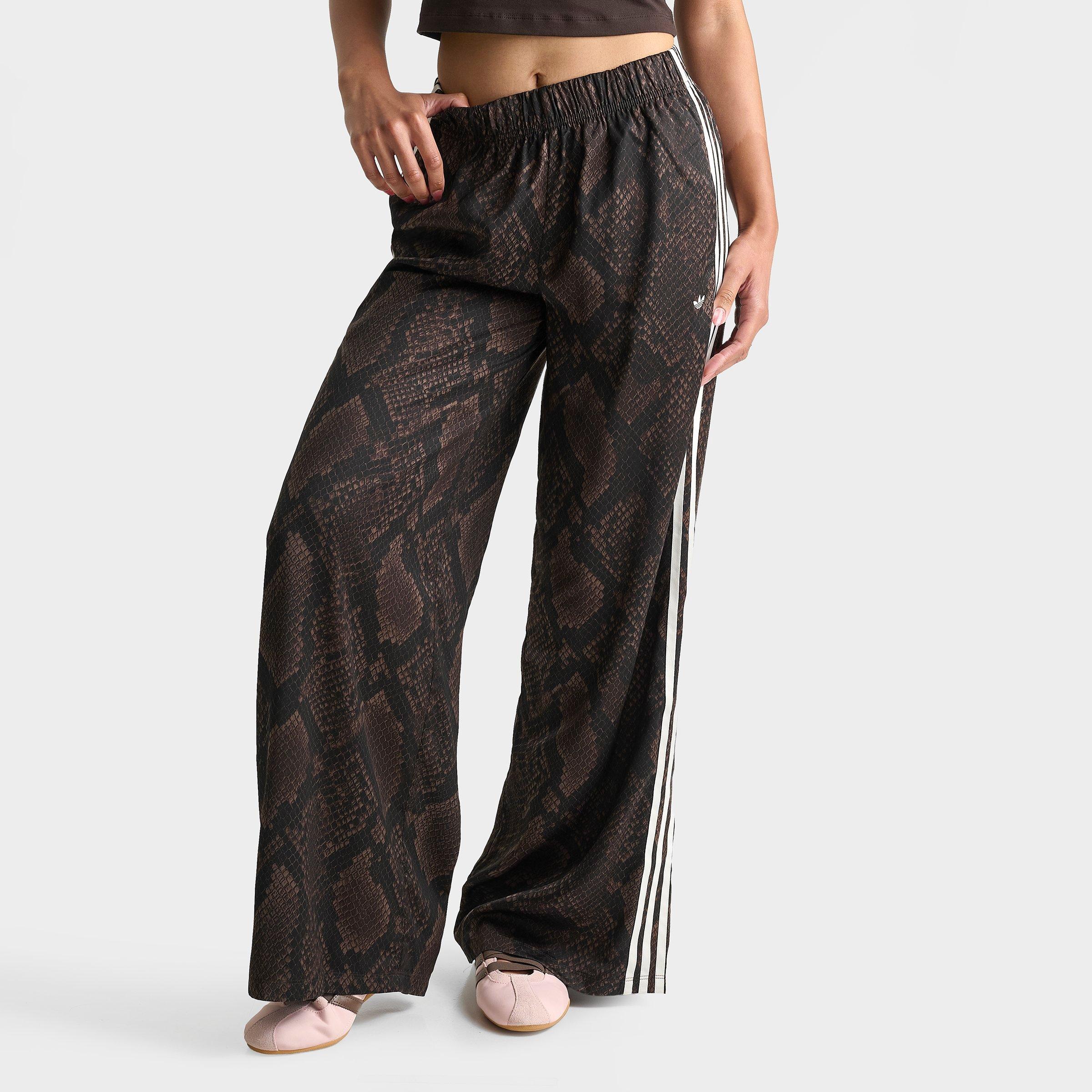 Women's adidas Originals Satin Snake Print Wide Leg Track Pants