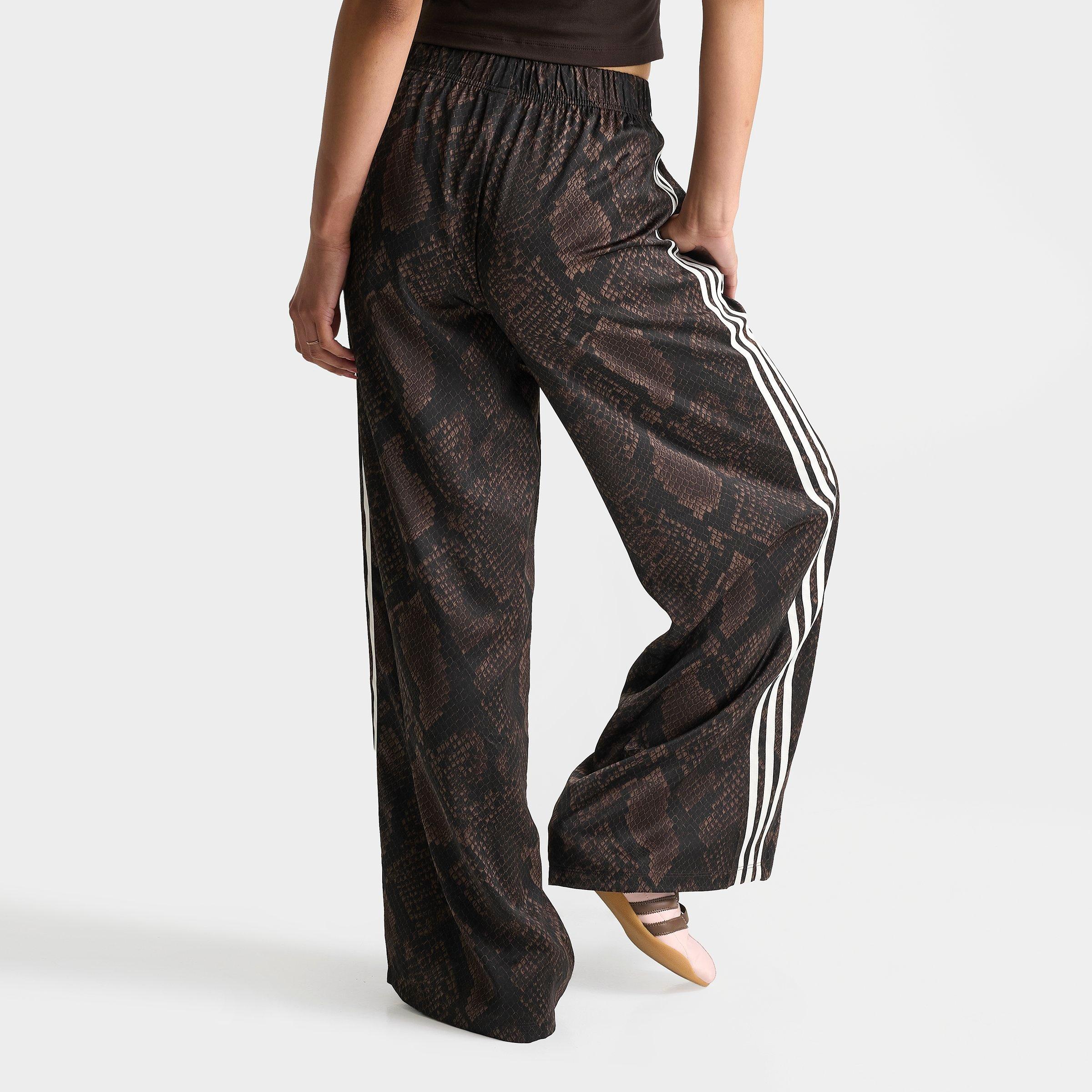 Women's adidas Originals Satin Snake Print Wide Leg Track Pants