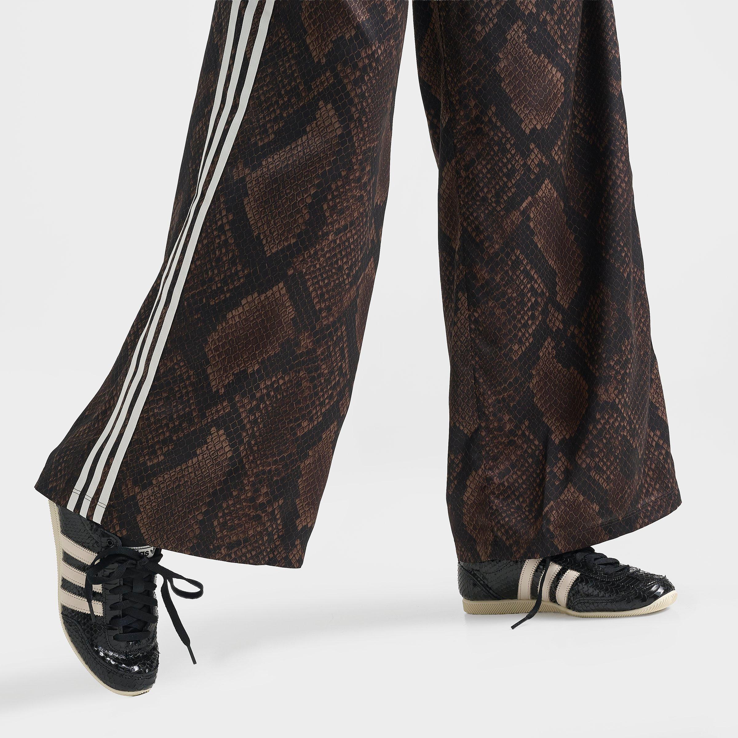 Women's adidas Originals Satin Snake Print Wide Leg Track Pants