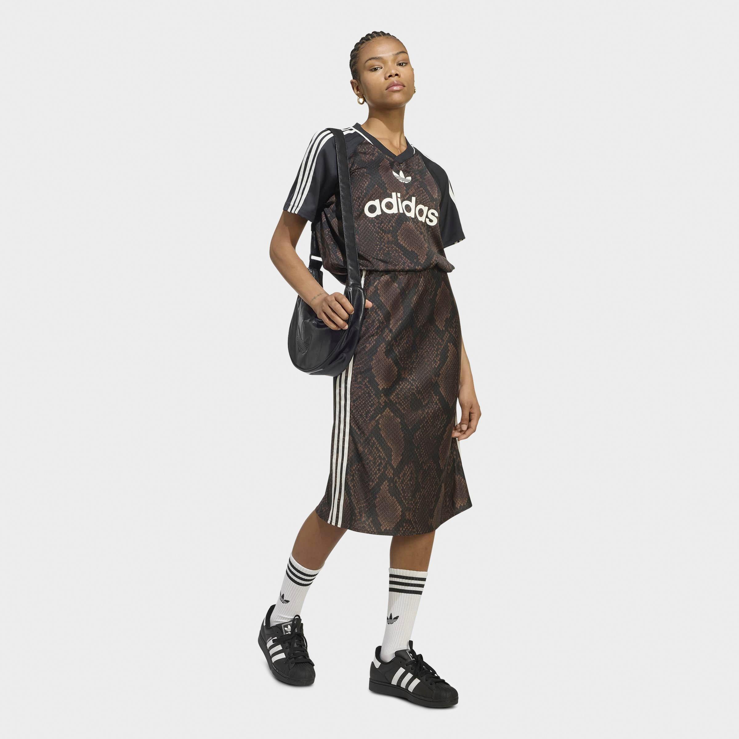 Women's adidas Originals Snake Print Satin Jersey
