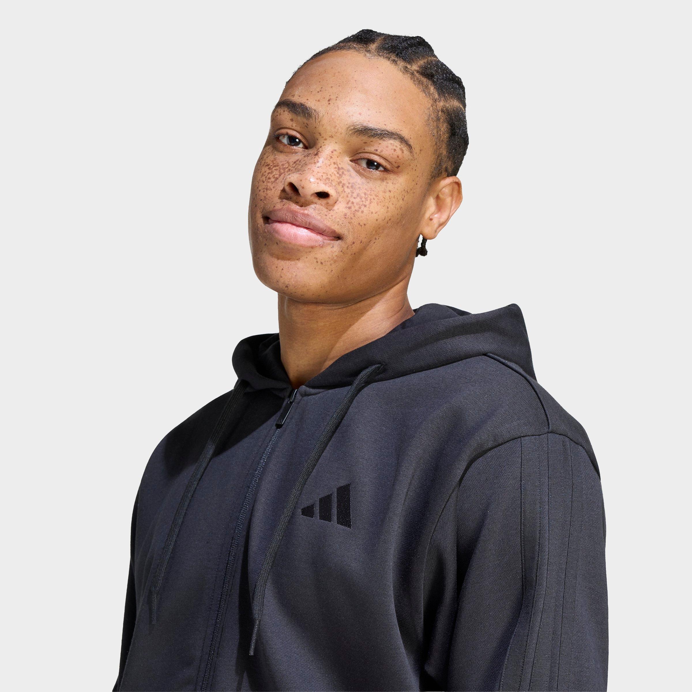 Men's adidas Essentials 3-Stripes Fleece Full-Zip Hoodie