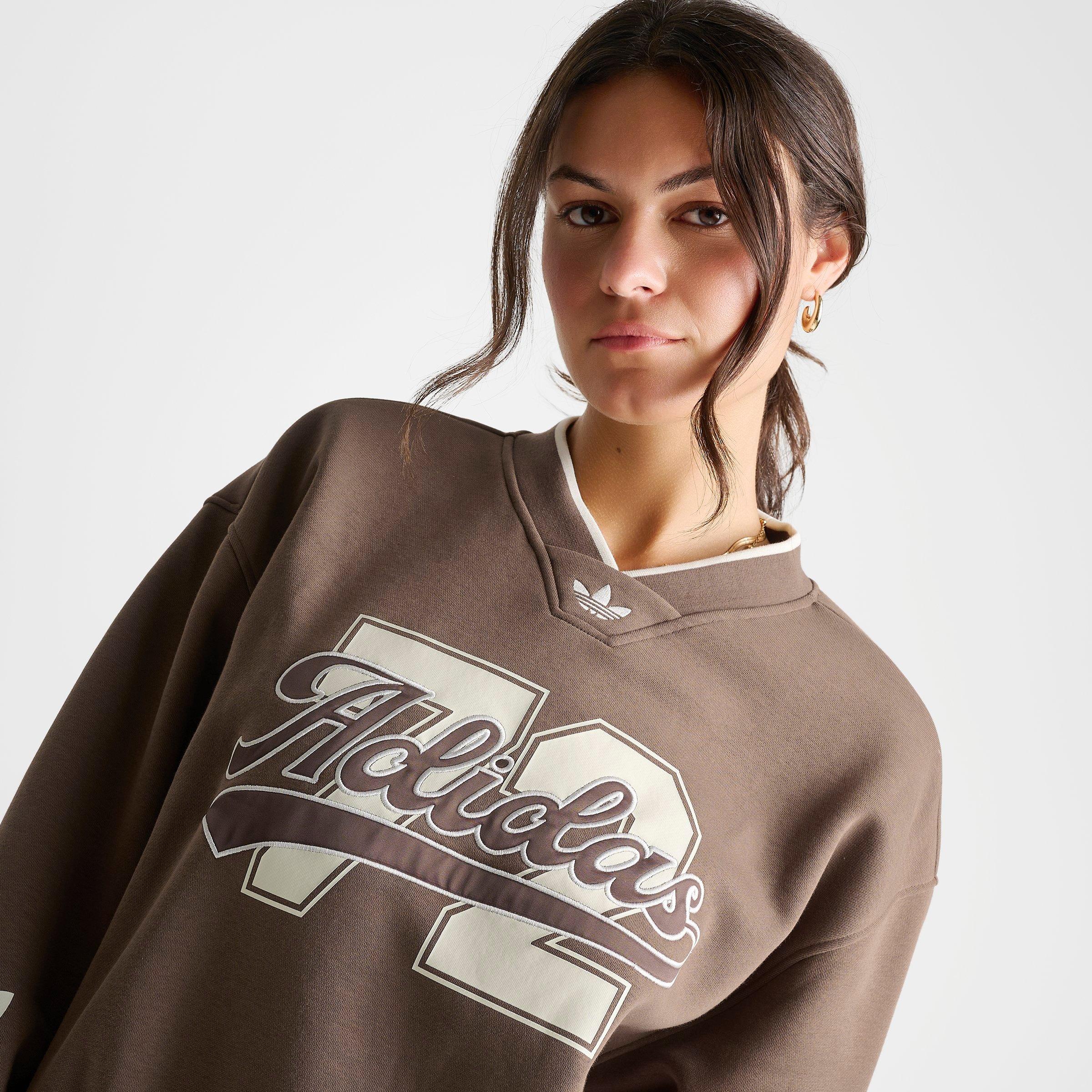 Women's adidas Originals V-Neck Baseball Crew Sweatshirt