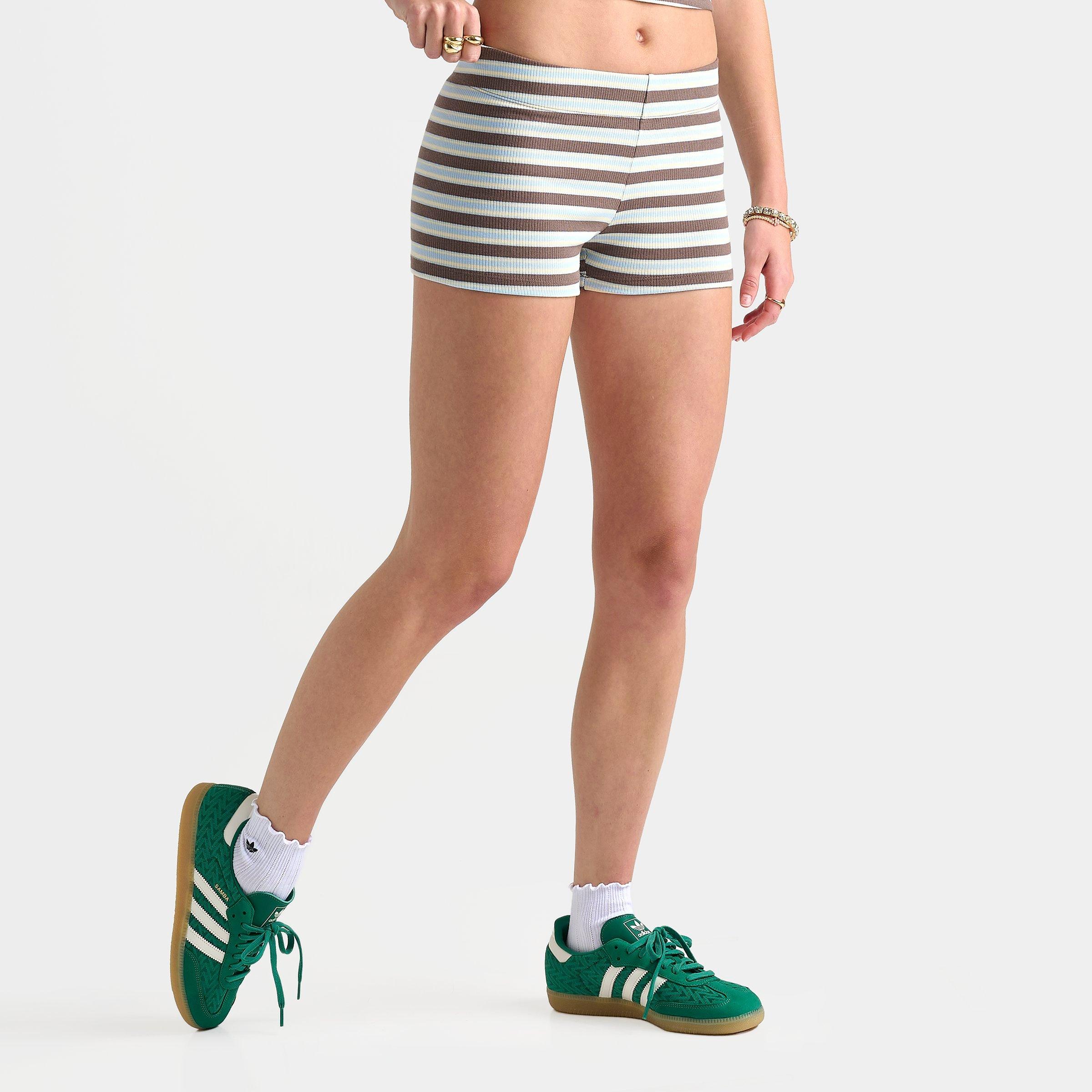 Women's adidas Originals Striped Rib Micro Shorts