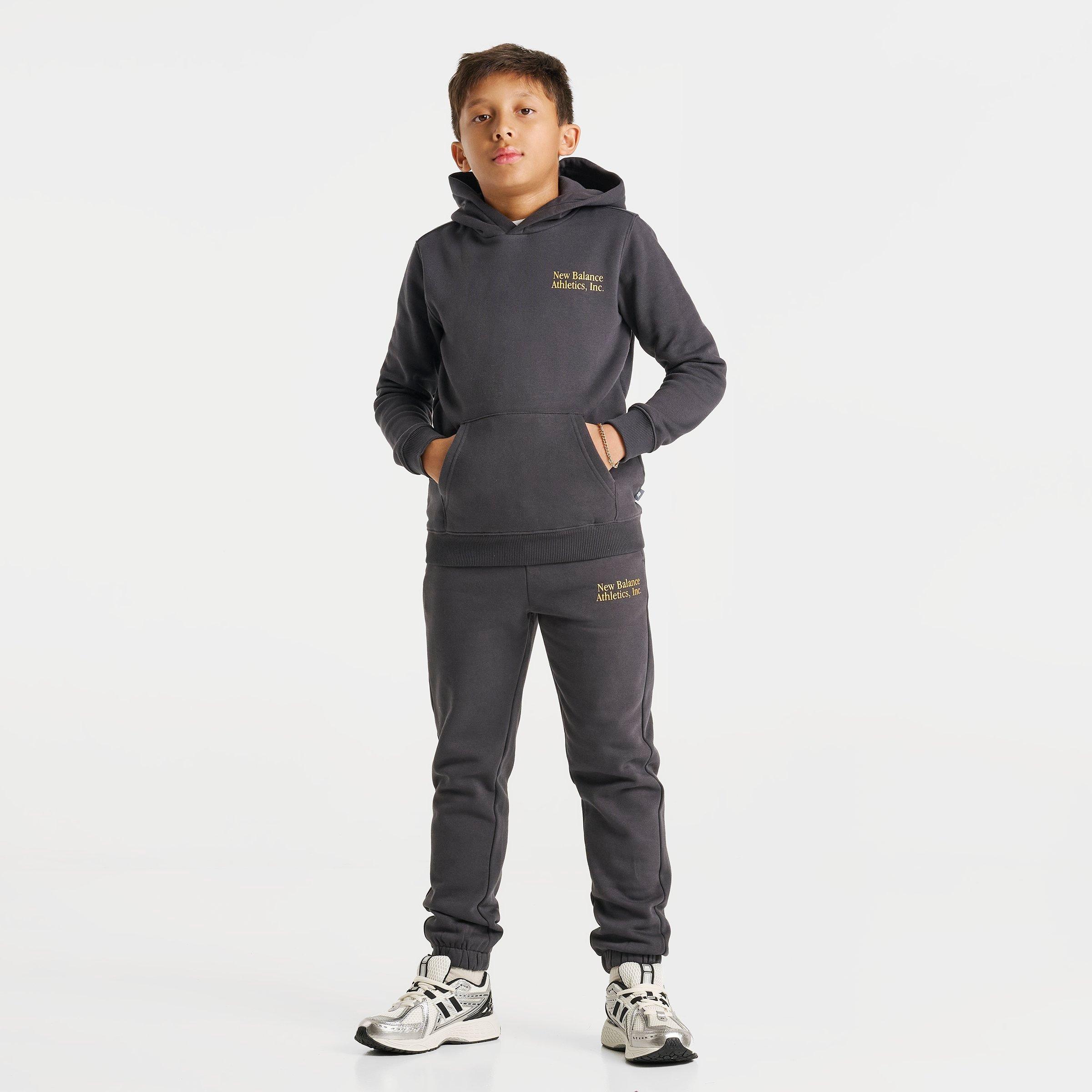 Big Kids' New Balance Linear Logo Overlay Pullover Hoodie