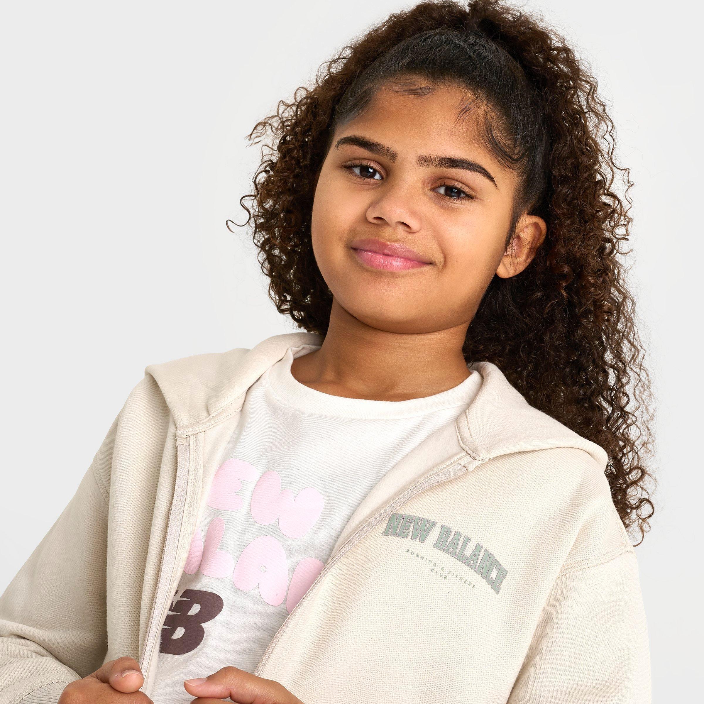 Girls' Big Kids' New Balance Arch Graphic Full-Zip Cropped Hoodie