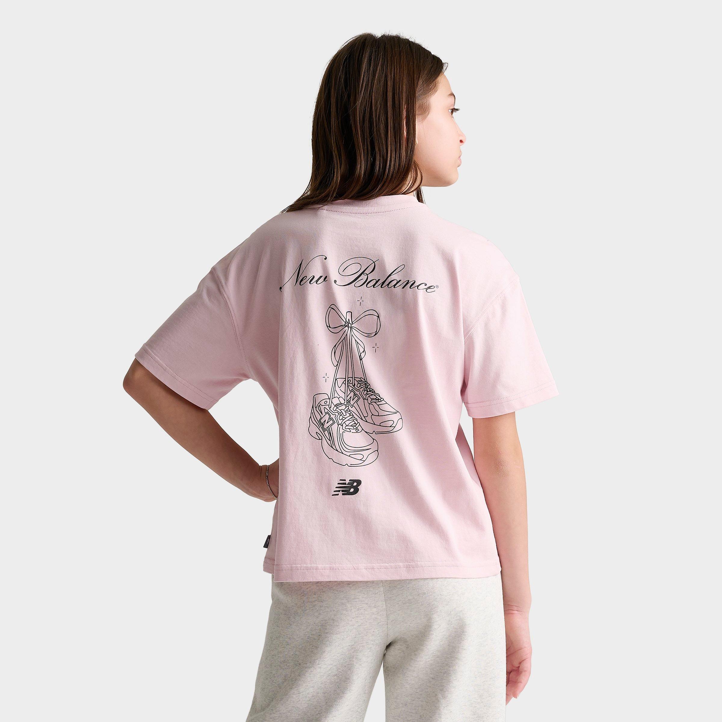Girls' Big Kids' New Balance Bow Shoelace Graphic Boyfriend T-Shirt