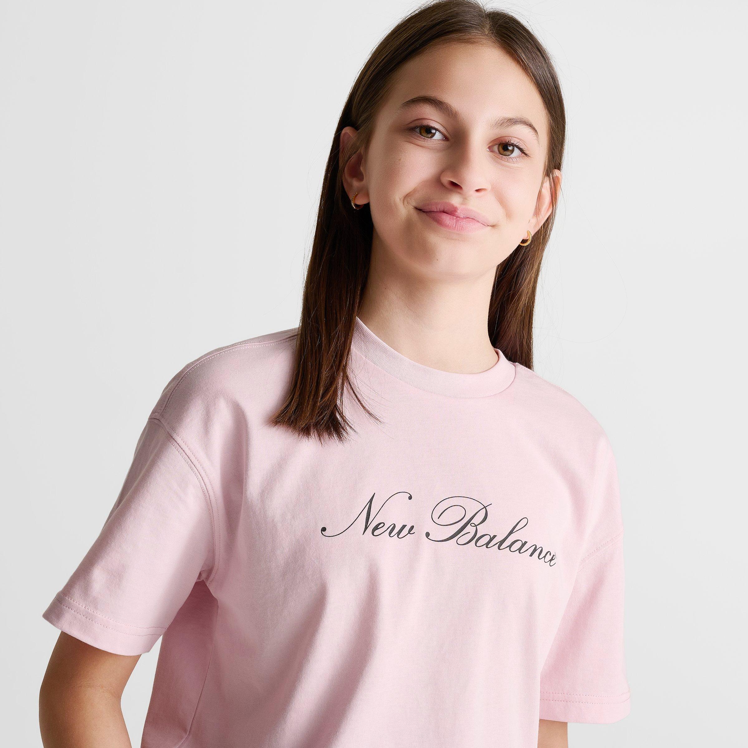 Girls' Big Kids' New Balance Bow Shoelace Graphic Boyfriend T-Shirt