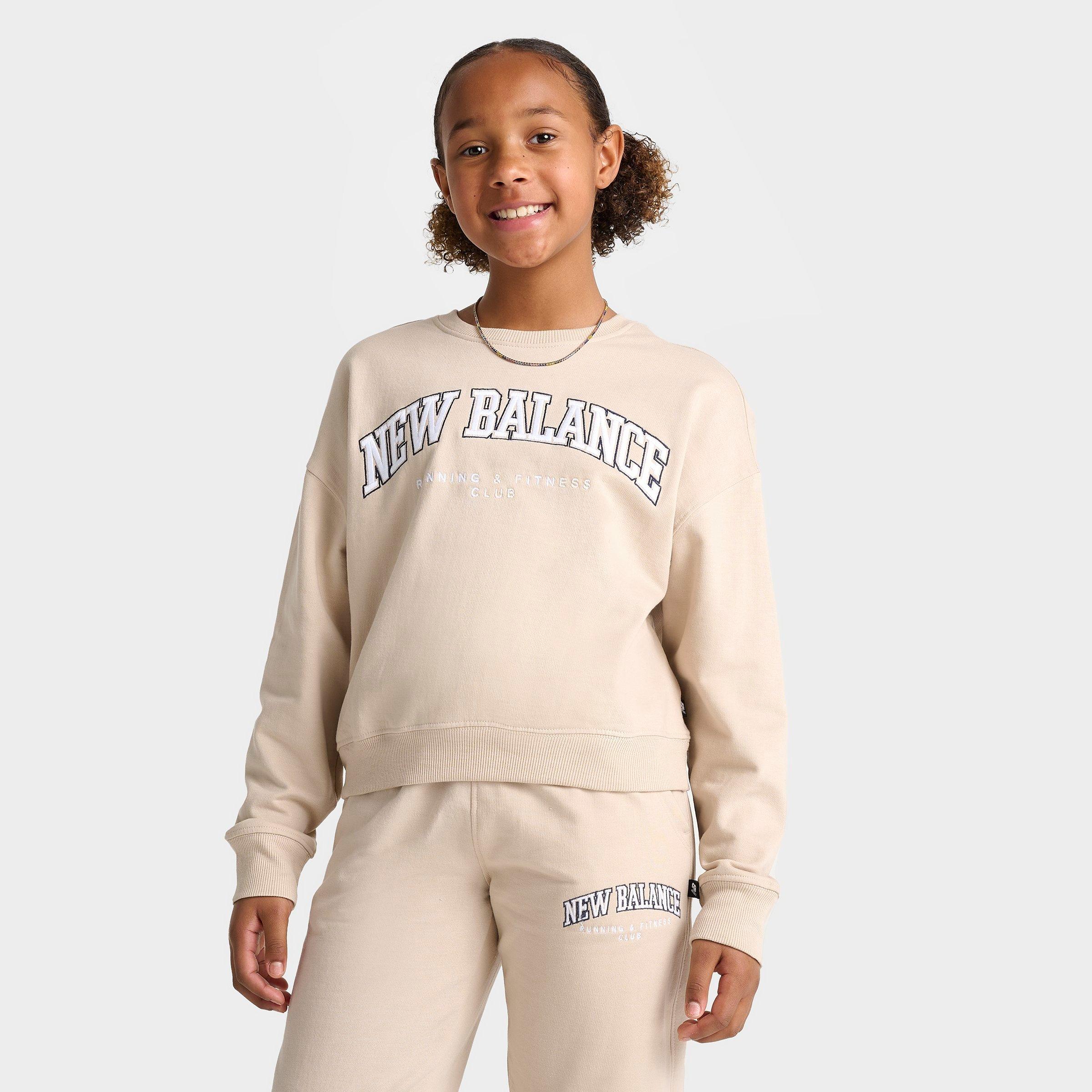 Girls' New Balance Club Fleece Cropped Crewneck Sweatshirt