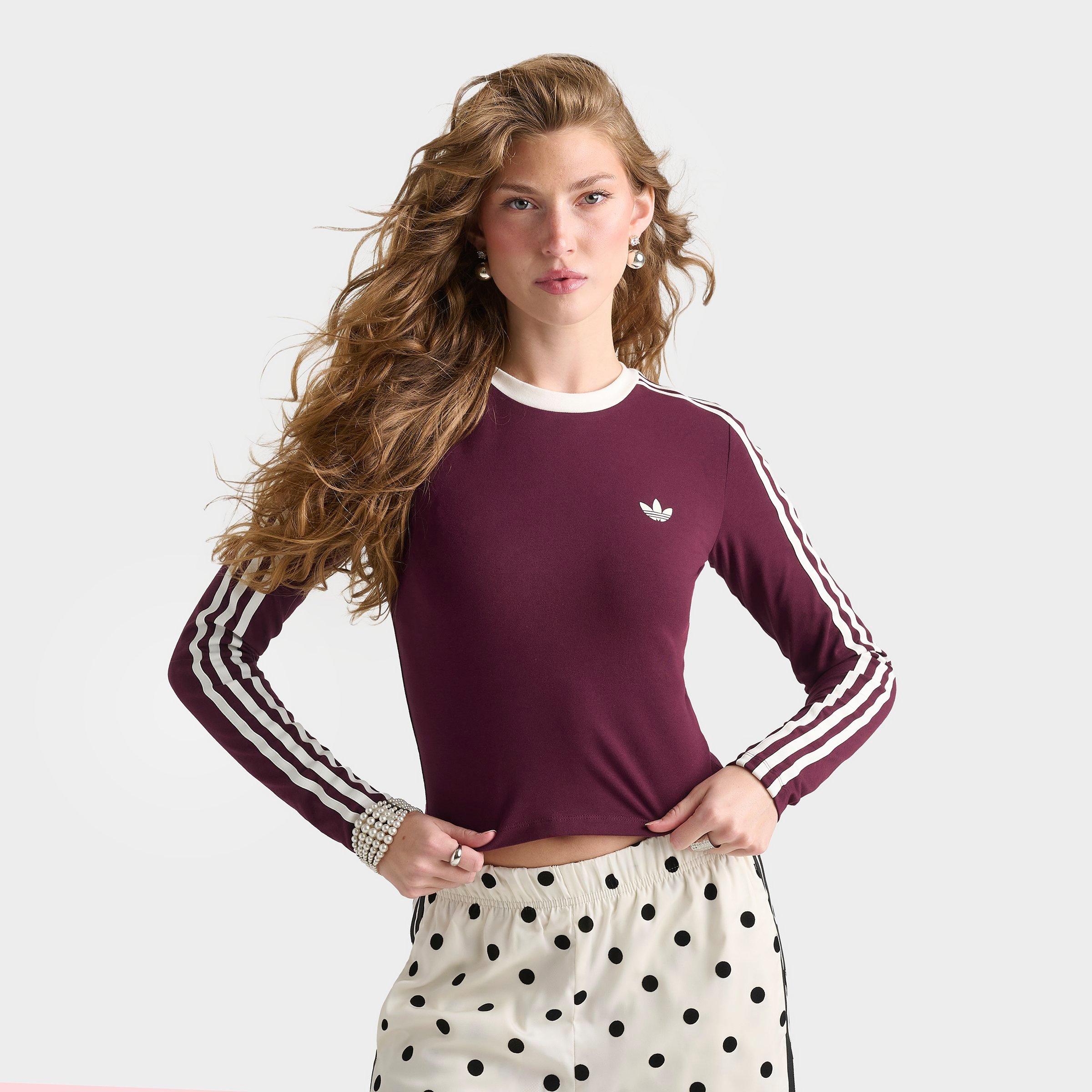 Women's adidas Originals 3-Stripes Slim Long-Sleeve T-Shirt