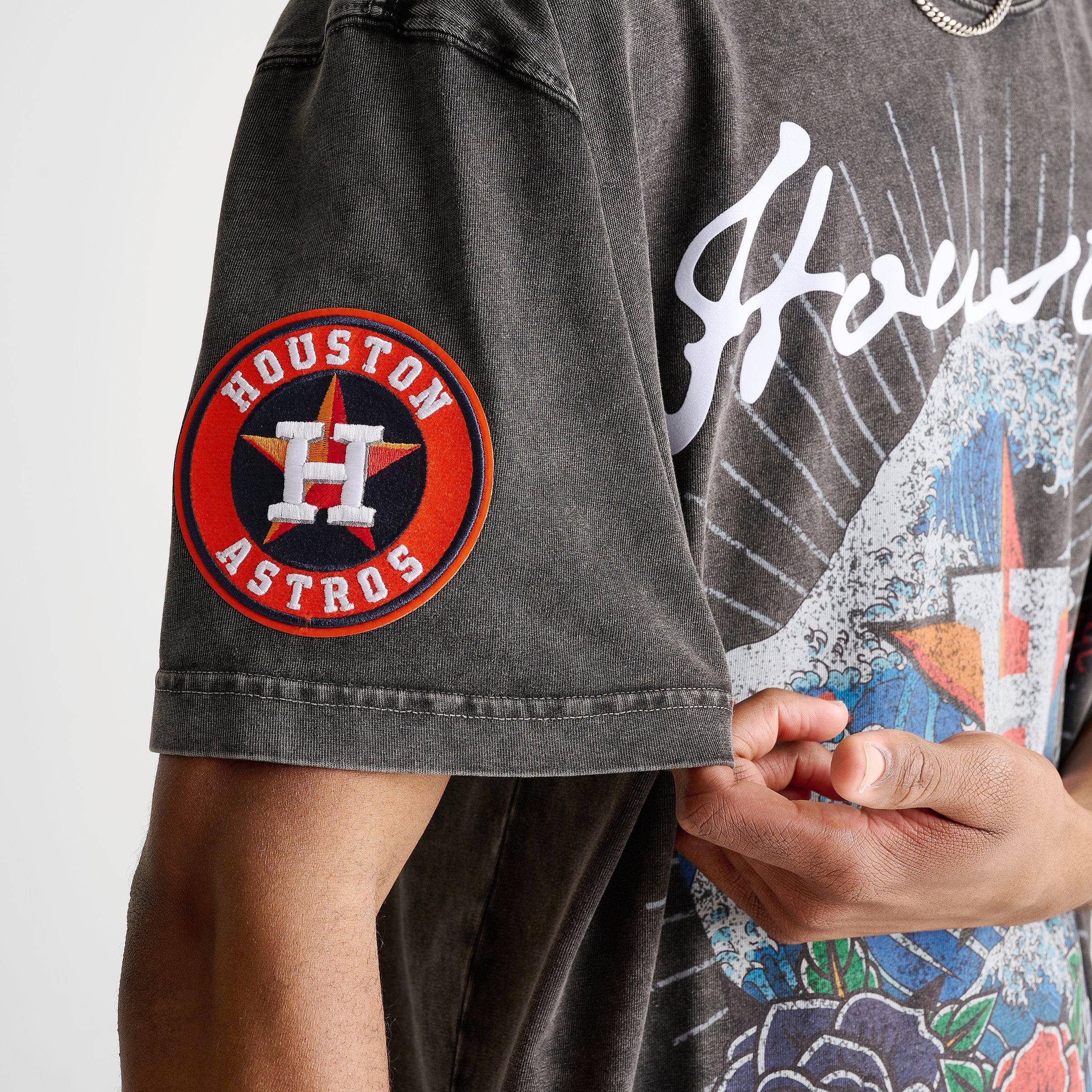 Men's Pro Standard Houston Astros MLB Wave And Roses Graphic T-Shirt