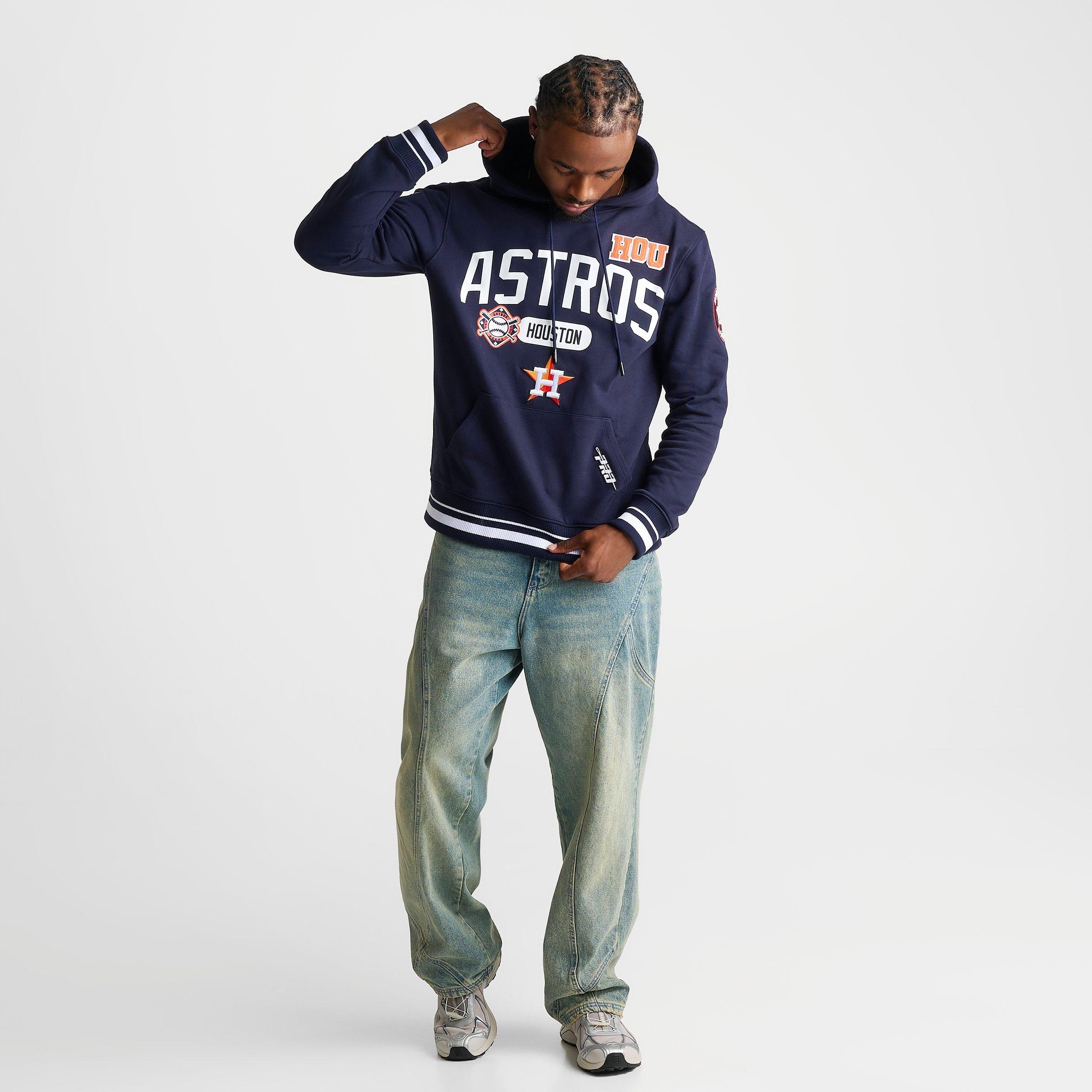 Men's Pro Standard Houston Astros MLB Letterman Fleece Pullover Hoodie