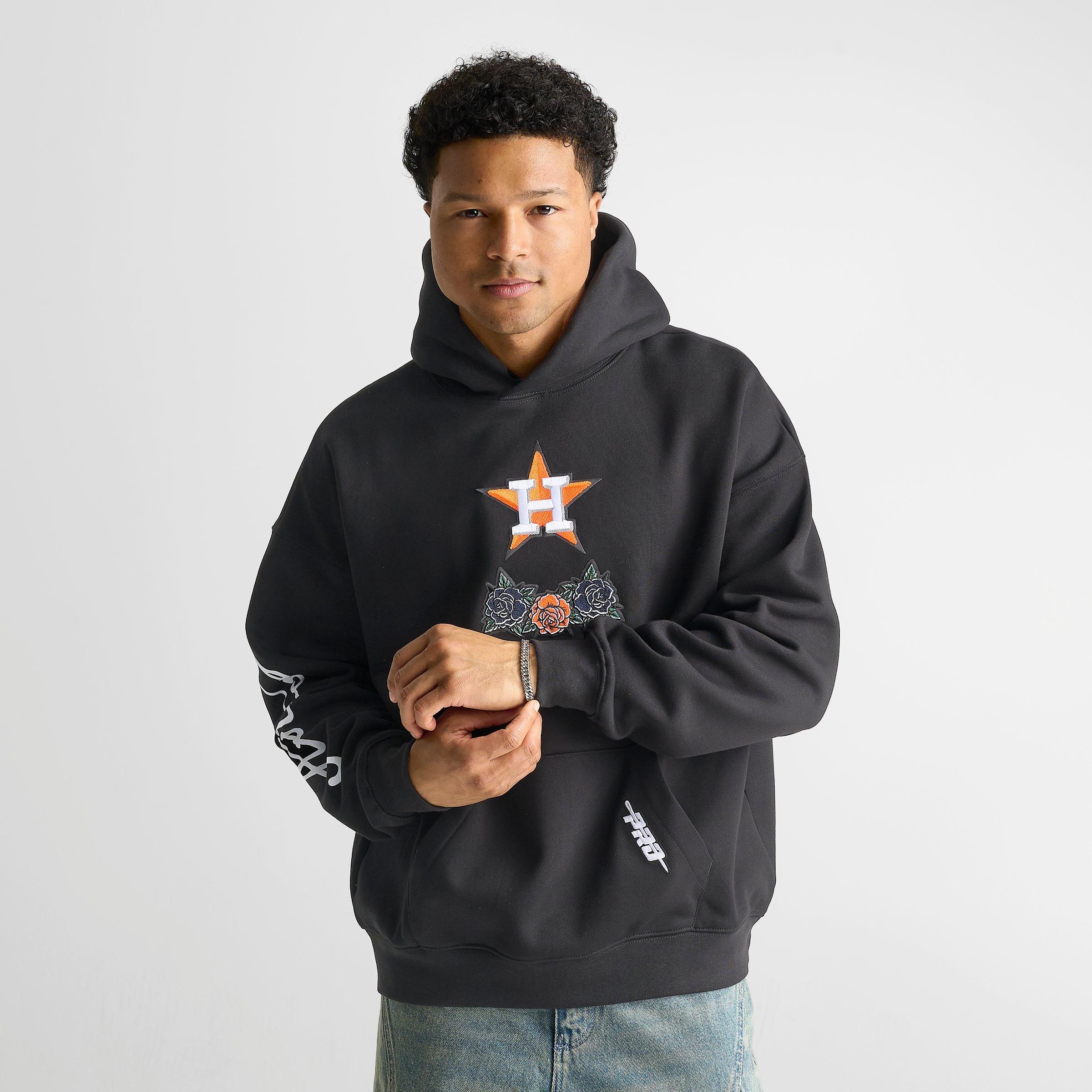 Men's Pro Standard Houston Astros MLB Wave And Roses Graphic Pullover Hoodie