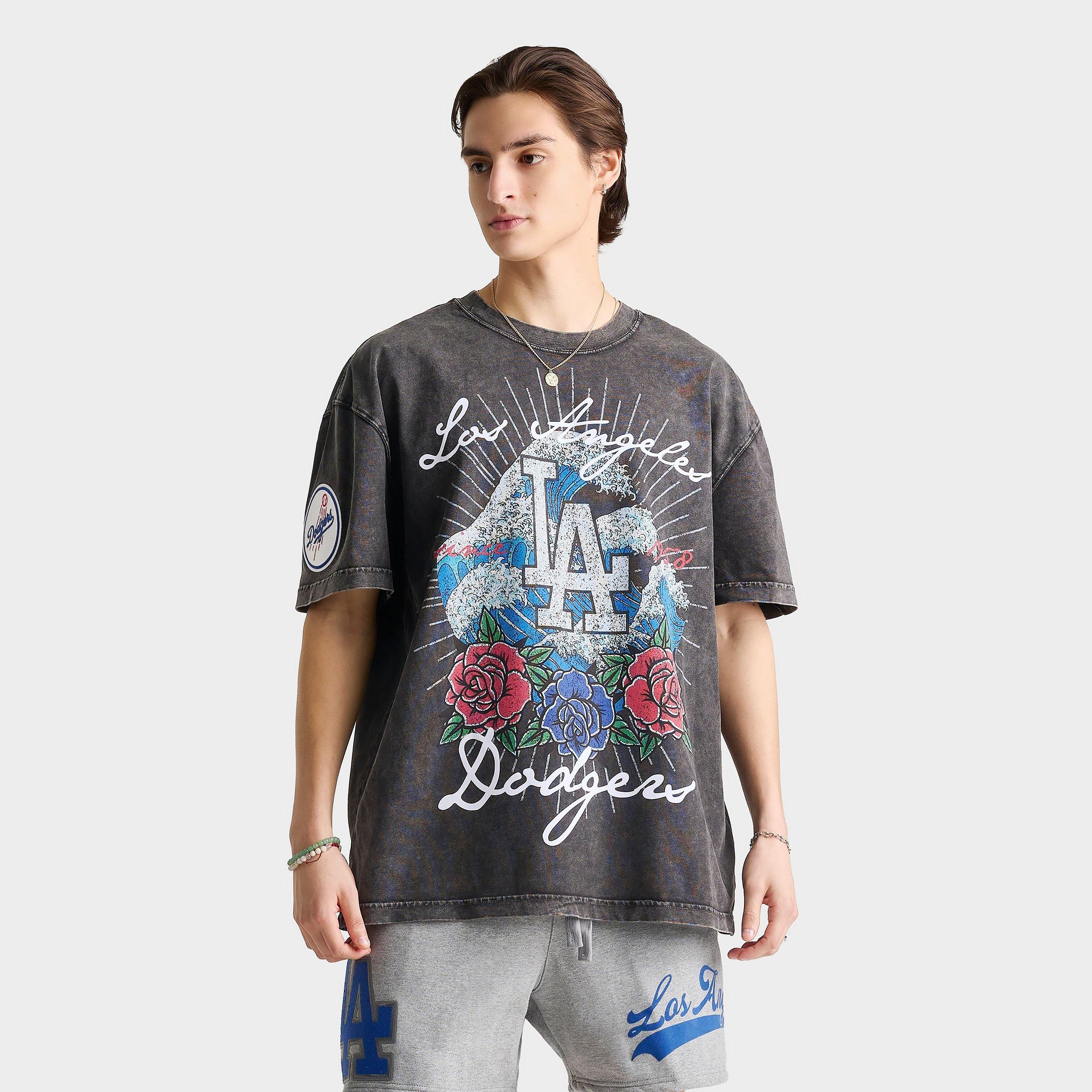 Men's Pro Standard Los Angeles Dodgers MLB Wave And Roses Graphic T-Shirt