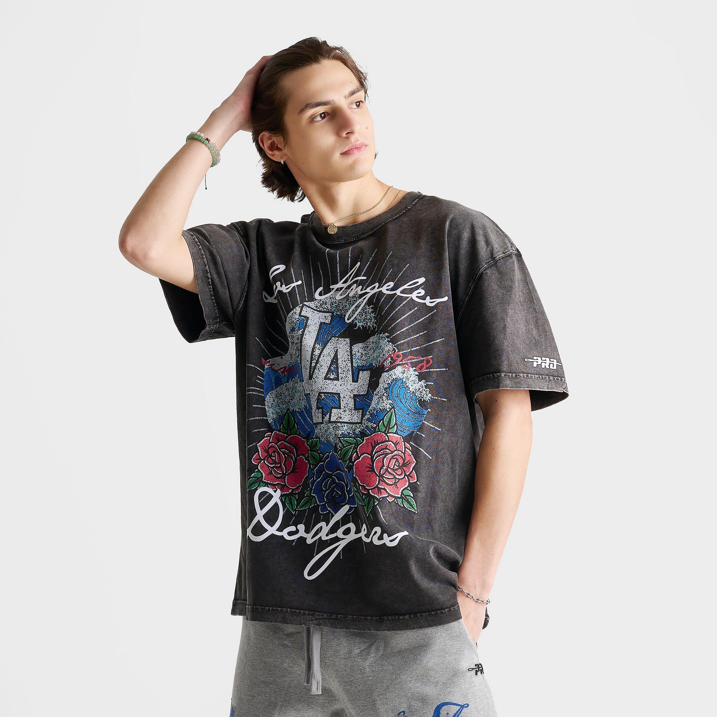 Men's Pro Standard Los Angeles Dodgers MLB Wave And Roses Graphic T-Shirt