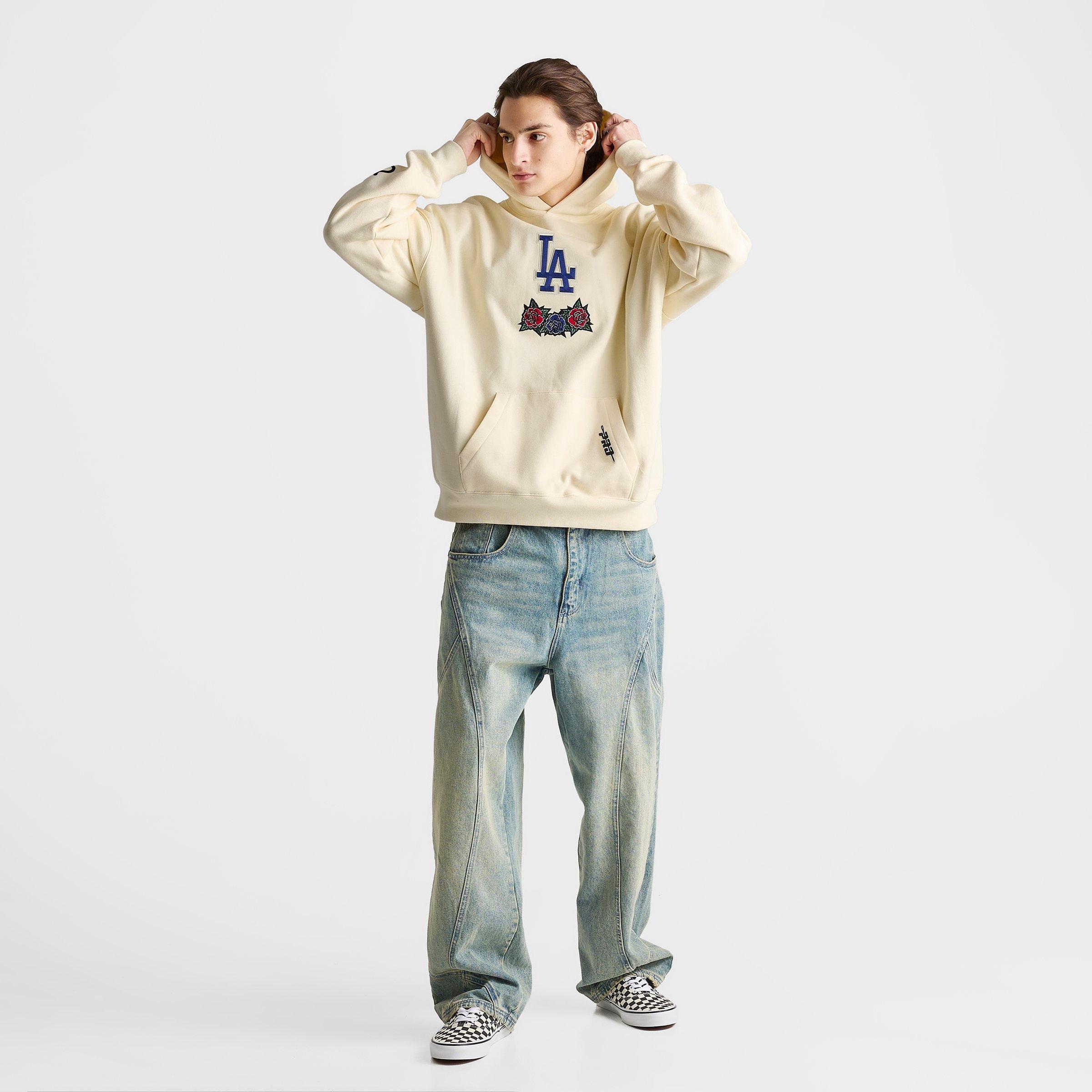 Men's Pro Standard Los Angeles Dodgers MLB Waves and Roses Drop Shoulder Pullover Hoodie