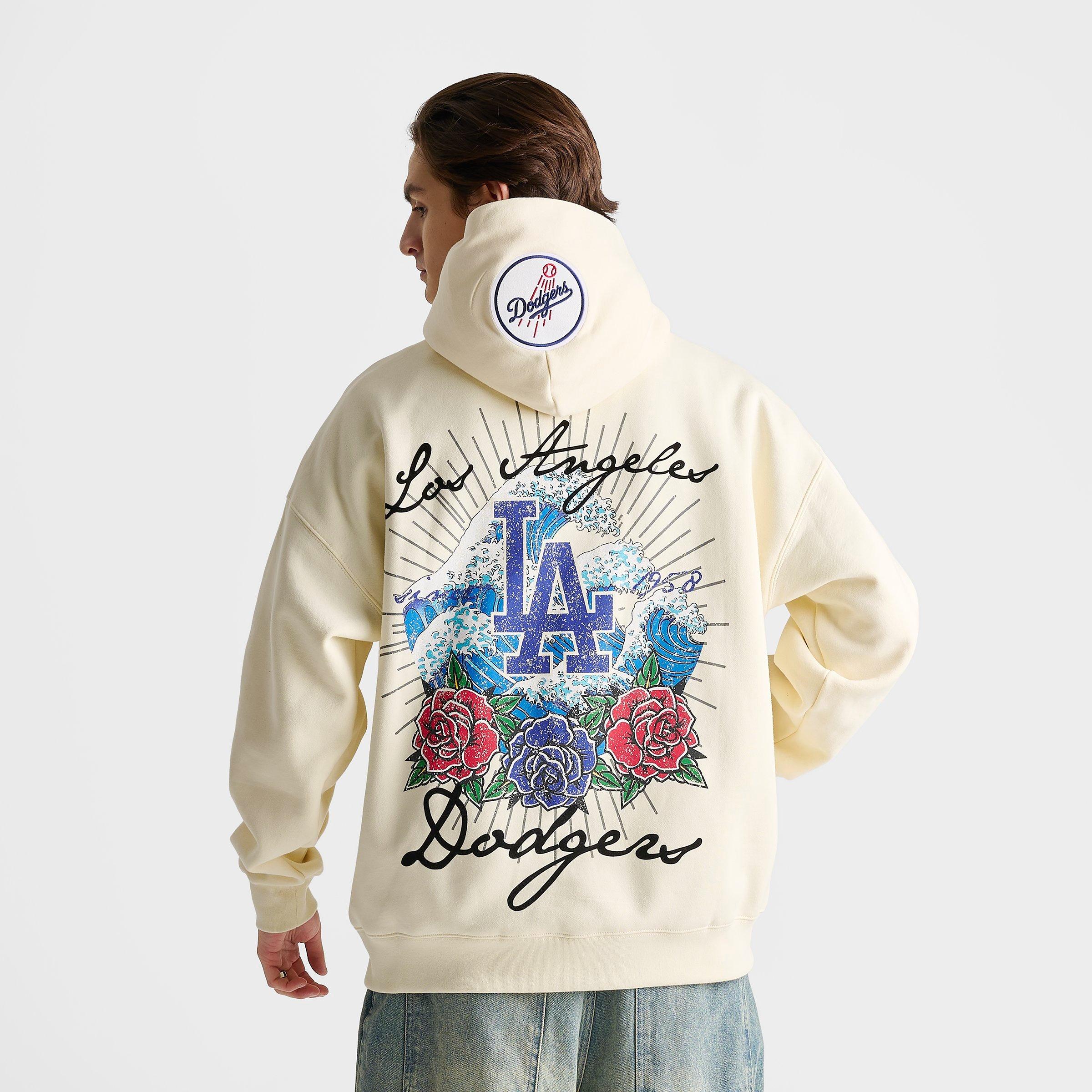 Men's Pro Standard Los Angeles Dodgers MLB Waves and Roses Drop Shoulder Pullover Hoodie