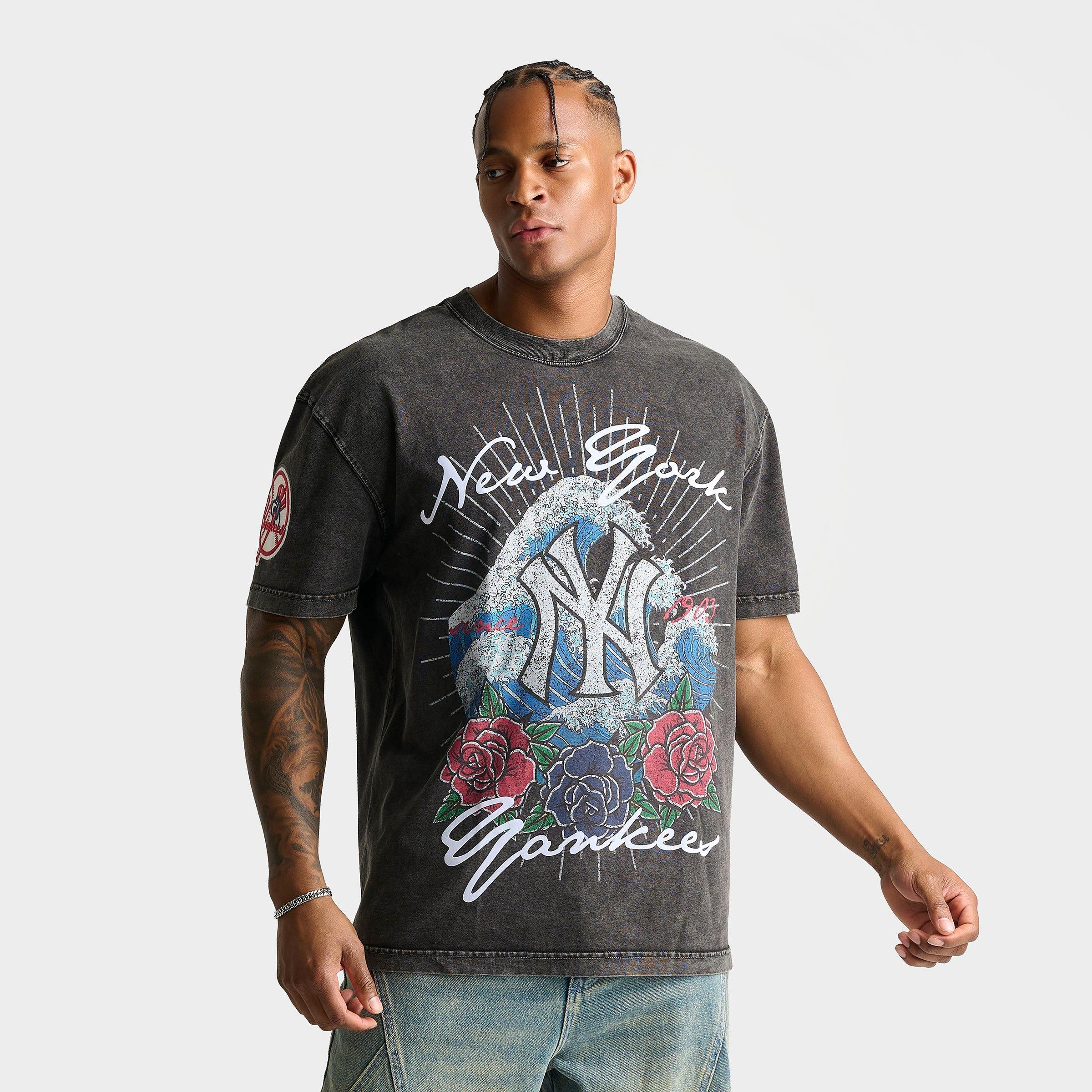 Men's Pro Standard New York Yankees MLB Wave And Roses Graphic T-Shirt