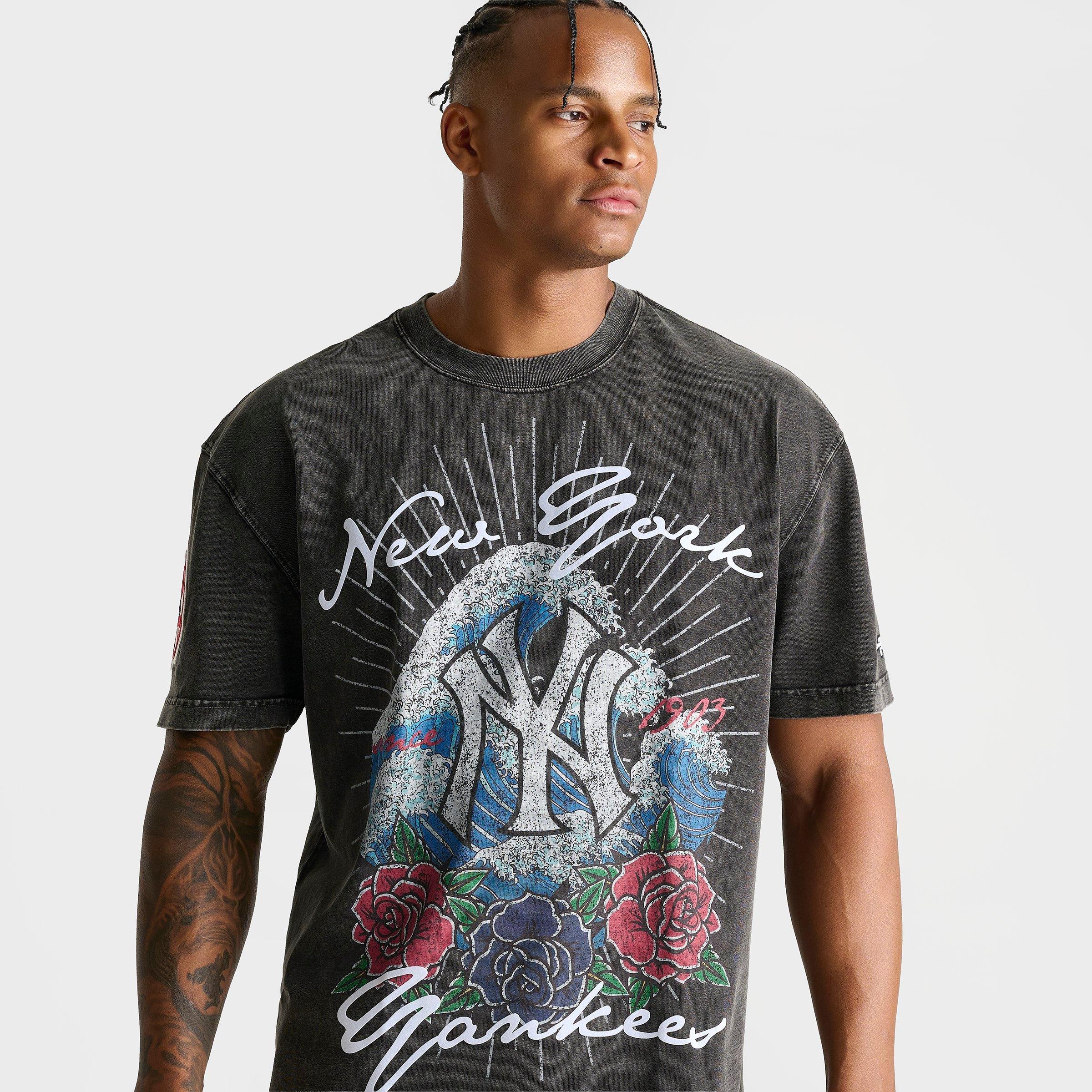 Men's Pro Standard New York Yankees MLB Wave And Roses Graphic T-Shirt