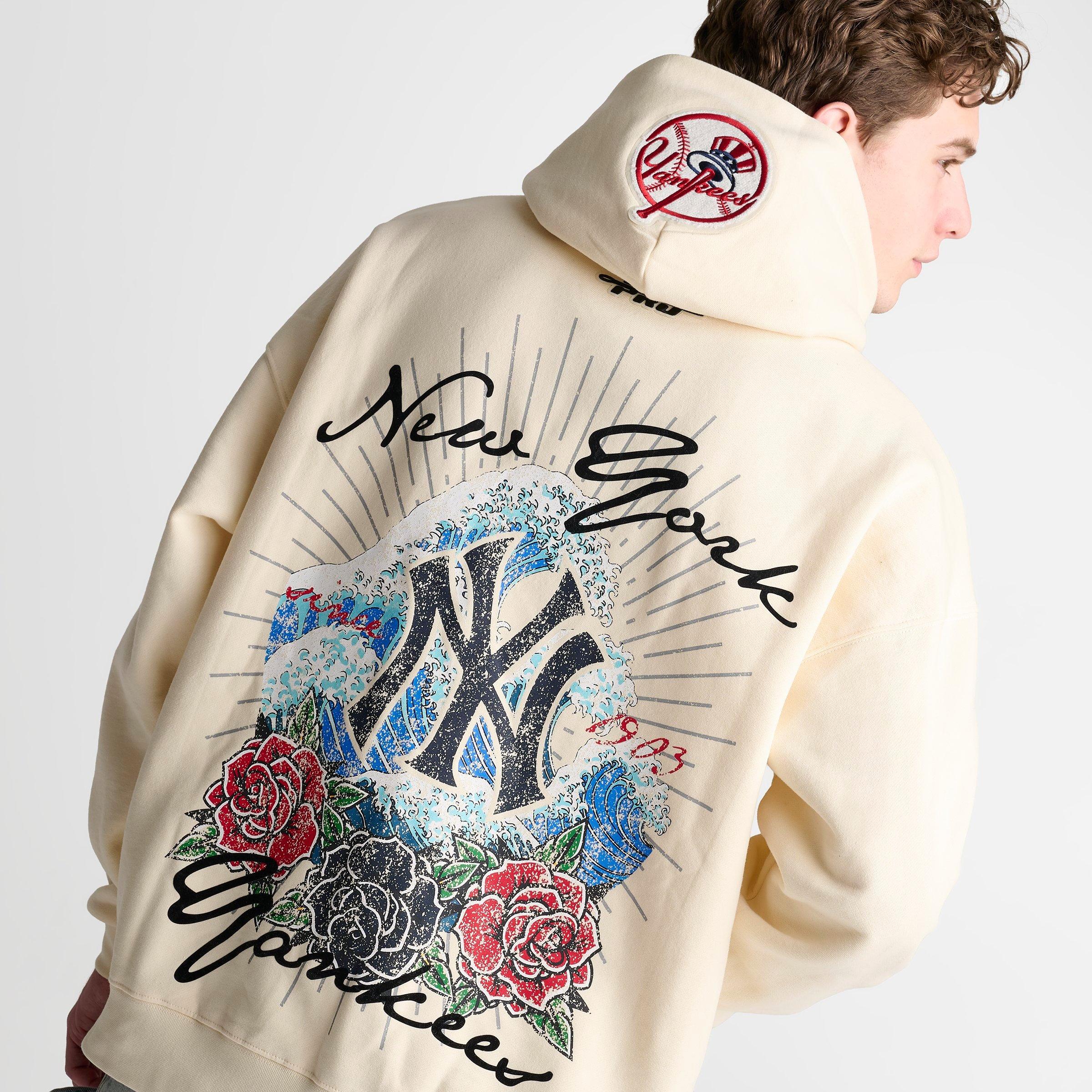 Men's Pro Standard New York Yankees MLB Wave And Roses Graphic Pullover Hoodie