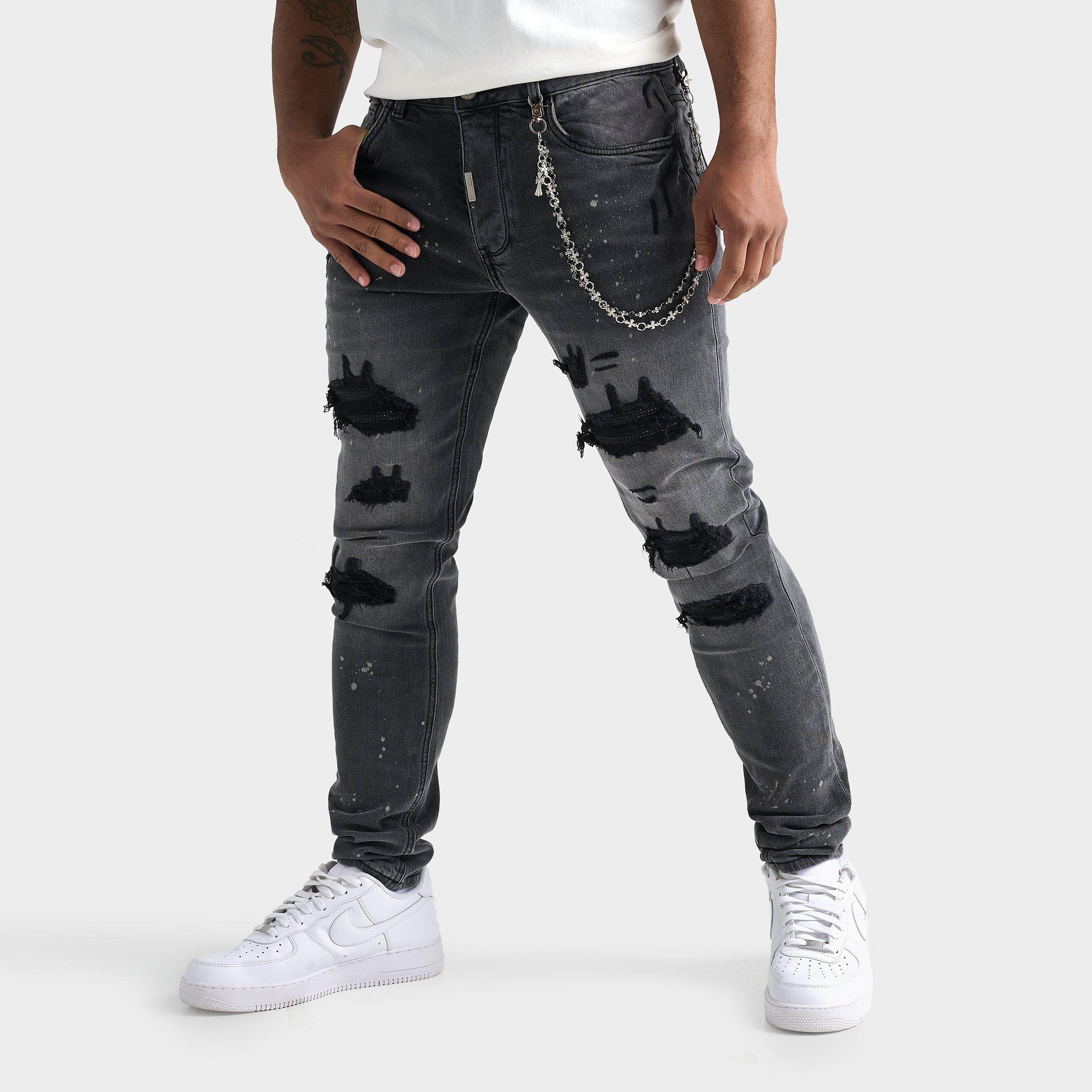Men's Lorenzo Diamante Dillon Chain Slim Denim Jeans
