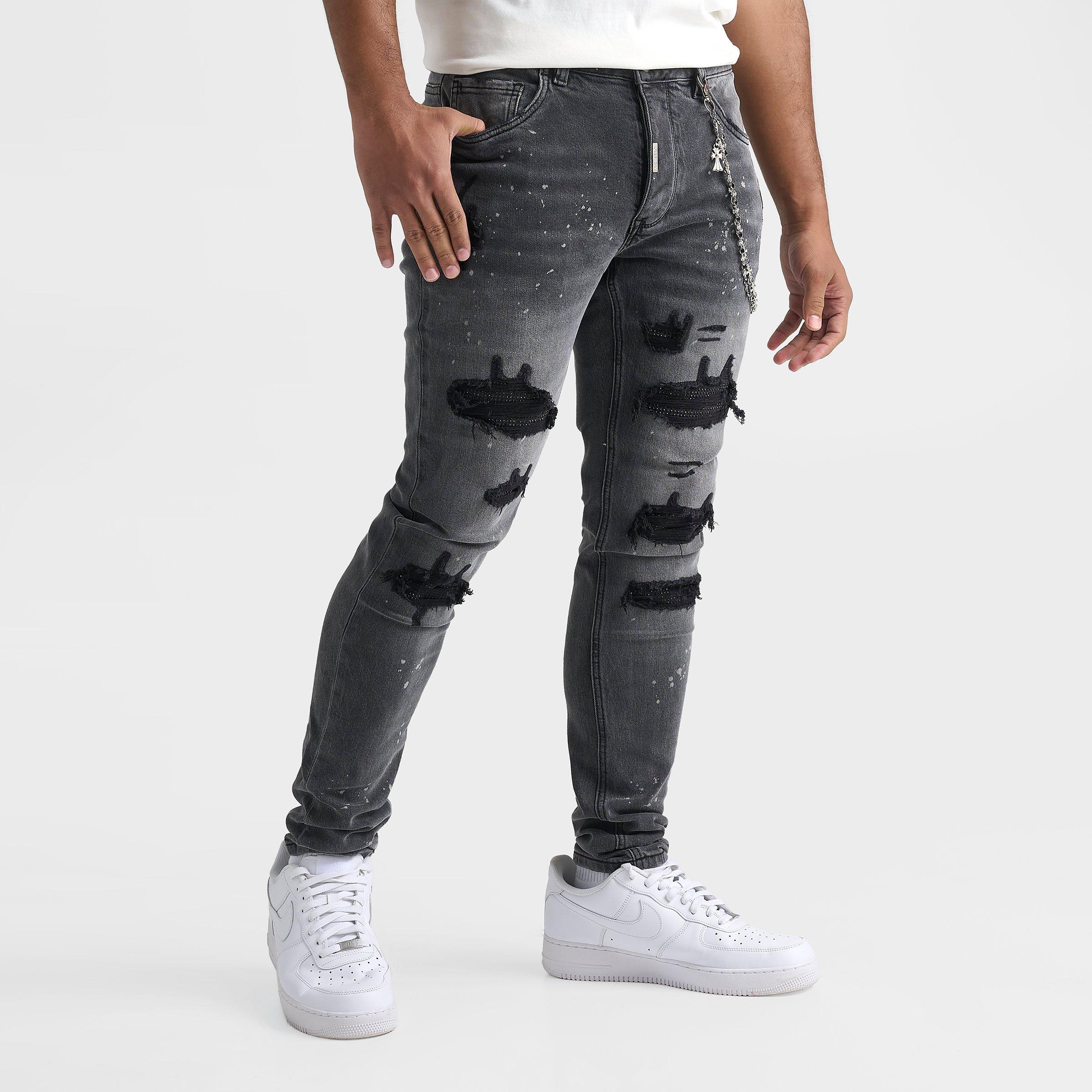 Men's Lorenzo Diamante Dillon Chain Slim Denim Jeans