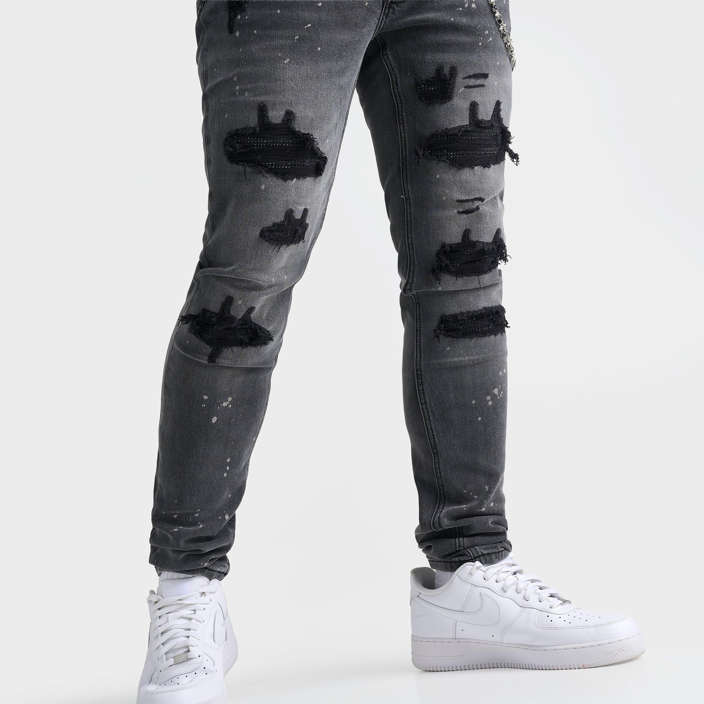 Men's Lorenzo Diamante Dillon Chain Slim Denim Jeans