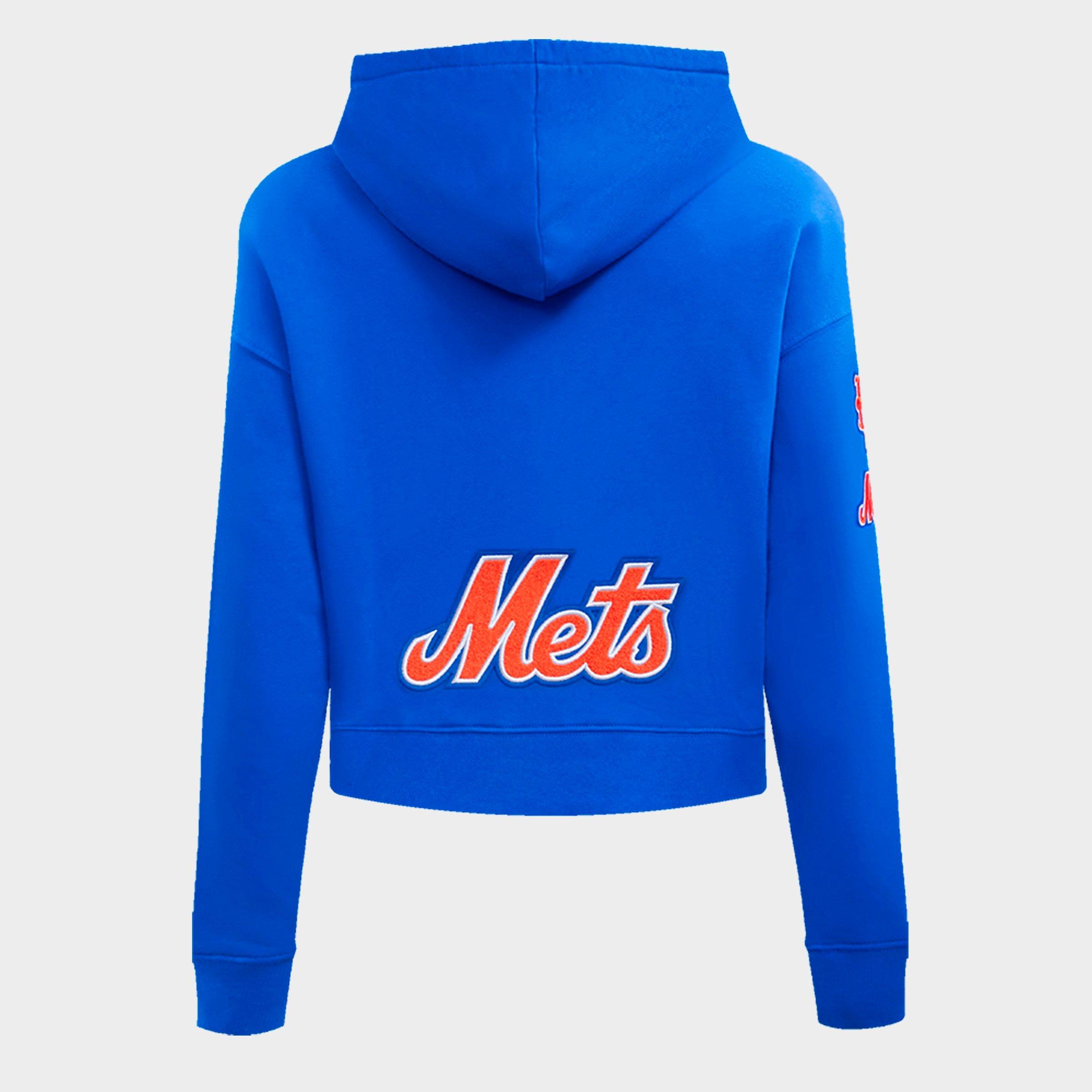 Women's Pro Standard New York Mets MLB Classic Fleece Cropped Pullover Hoodie