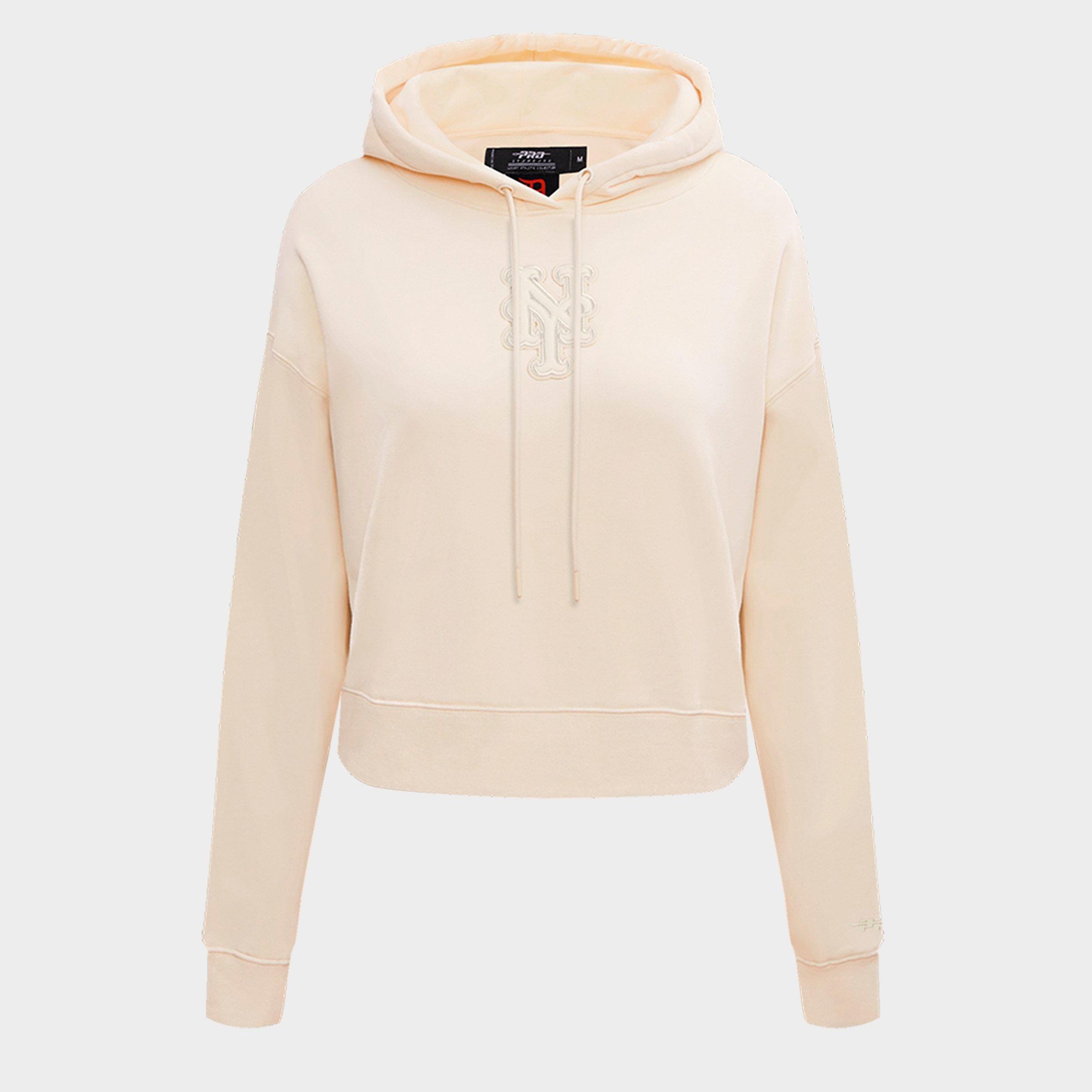 Women's Pro Standard New York Mets MLB Neutral Fleece Cropped Pullover Hoodie