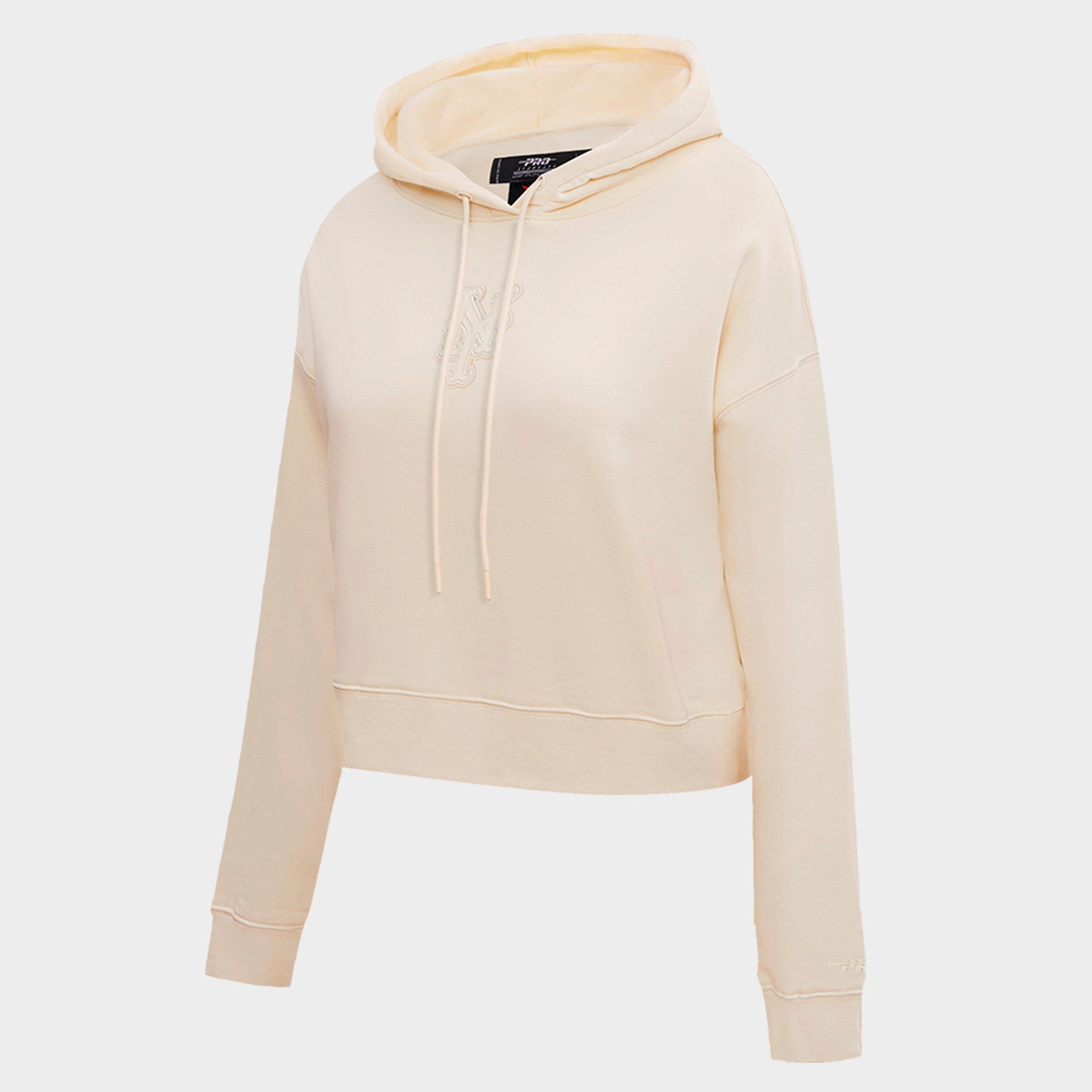 Women's Pro Standard New York Mets MLB Neutral Fleece Cropped Pullover Hoodie