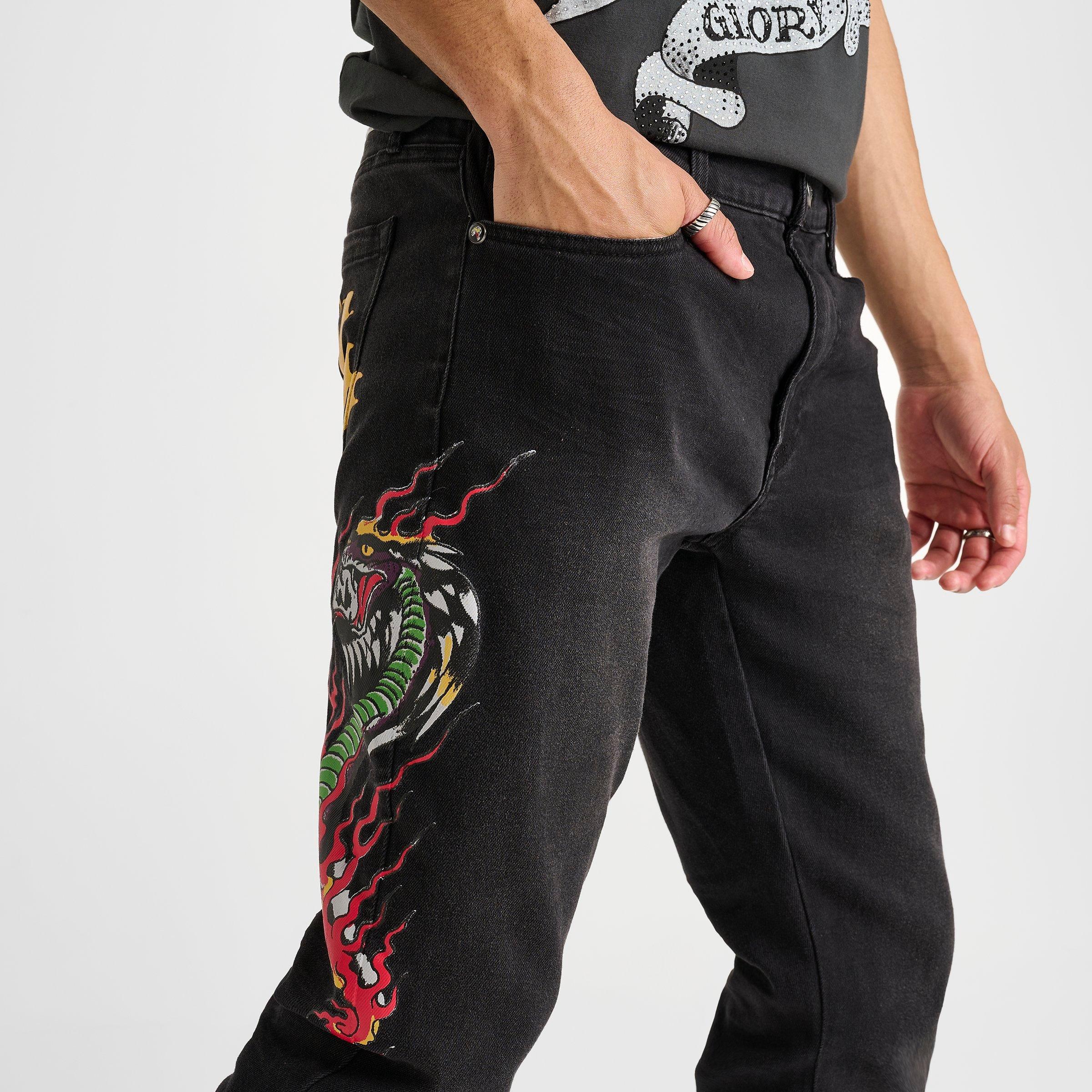 Men's Ed Hardy Cobra Denim Slim Taper Jeans