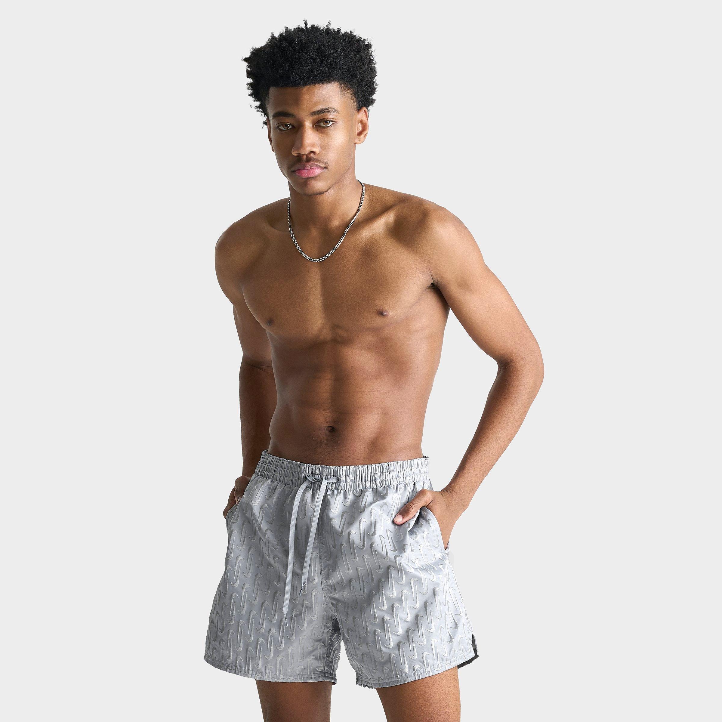 Men's Nike Swim Breaker Swoosh Link Lined Volley Swim Shorts | JD