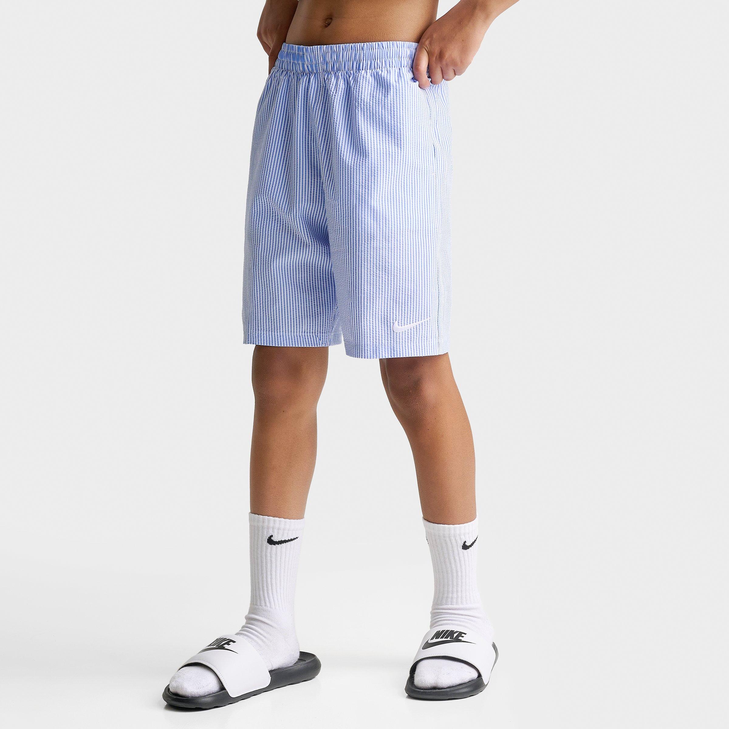 Big Kids' Nike Seersucker Ripple Brief-Lined 7" Volley Swim Shorts