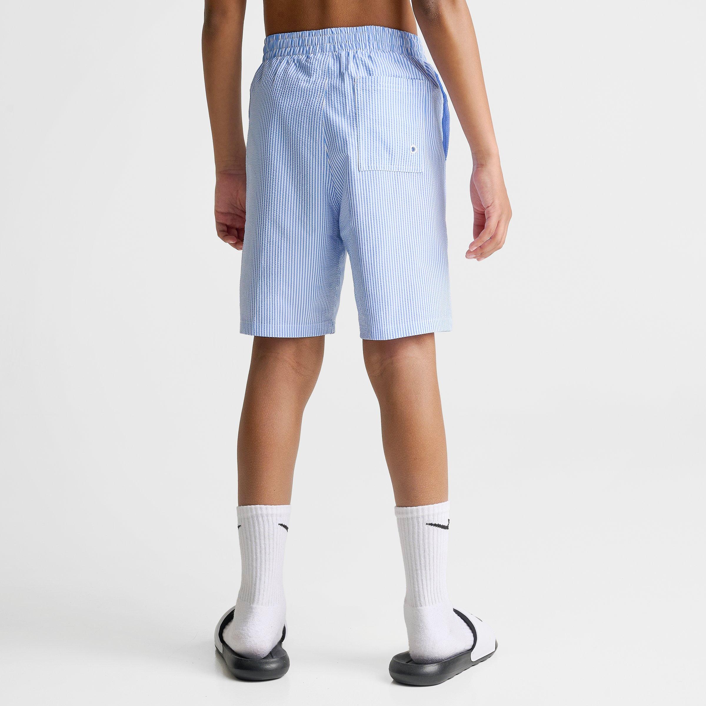Big Kids' Nike Seersucker Ripple Brief-Lined 7" Volley Swim Shorts