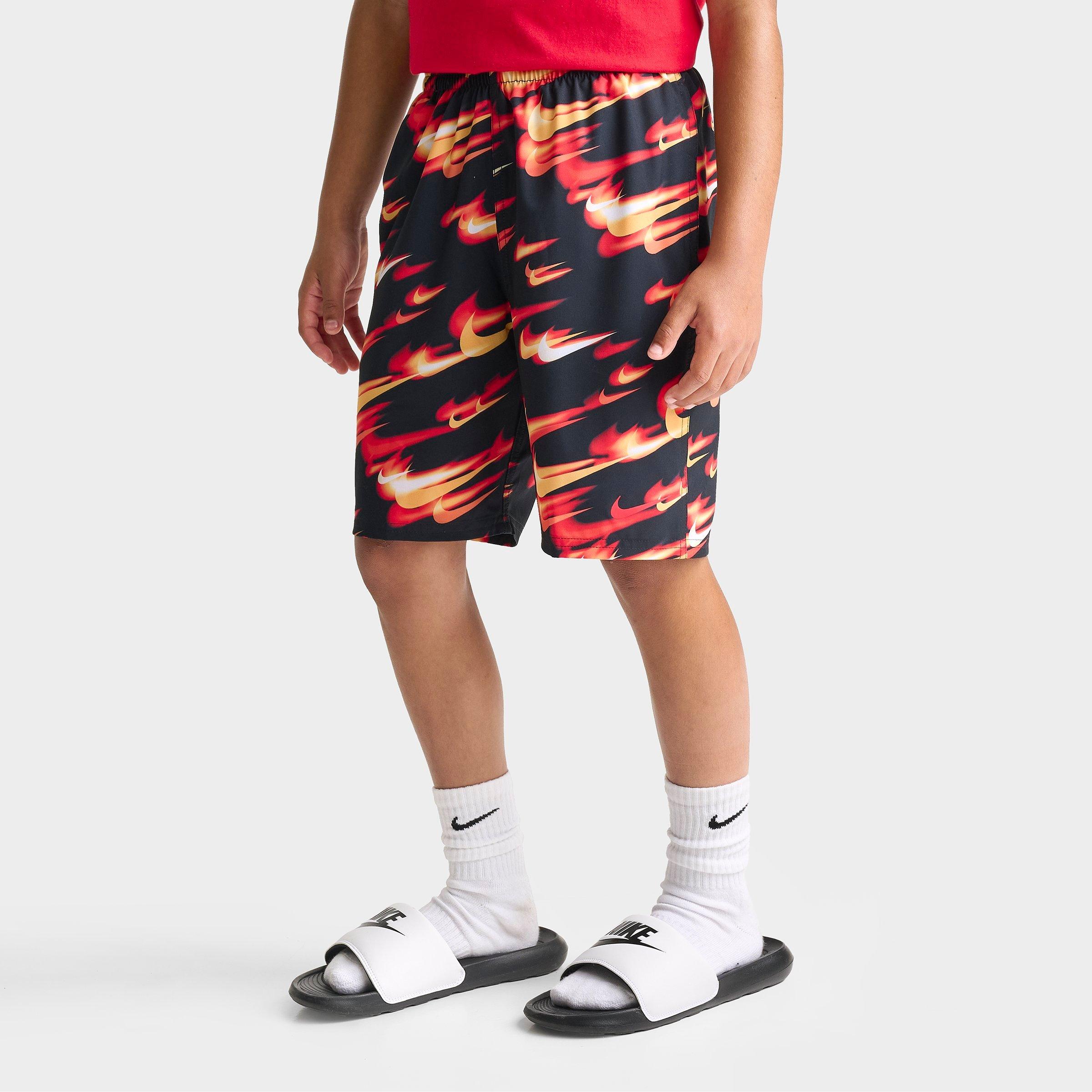 Boys' Big Kids' Nike Swim Heat Map Swoosh 7-Inch Lined Volley Shorts