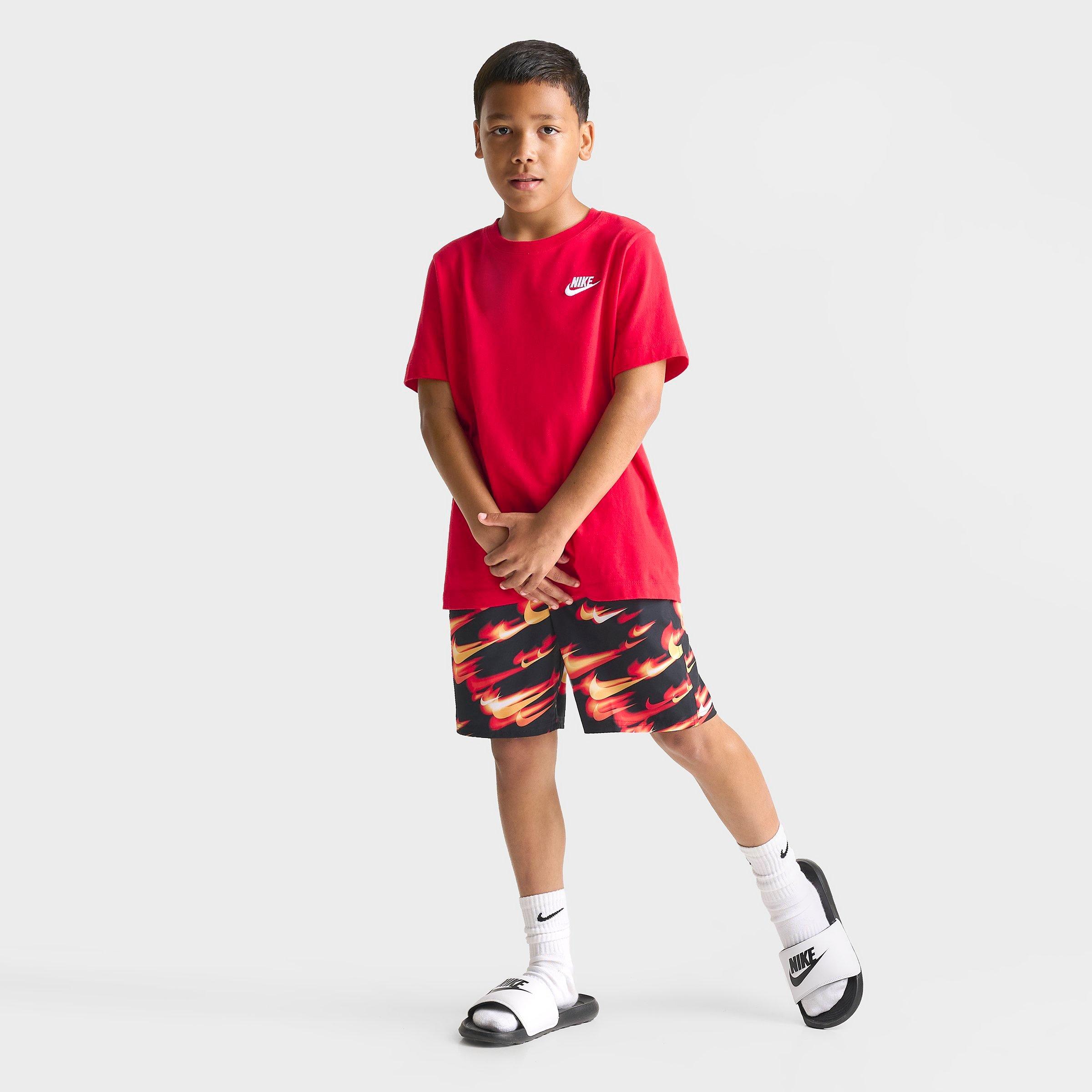 Boys' Big Kids' Nike Swim Heat Map Swoosh 7-Inch Lined Volley Shorts