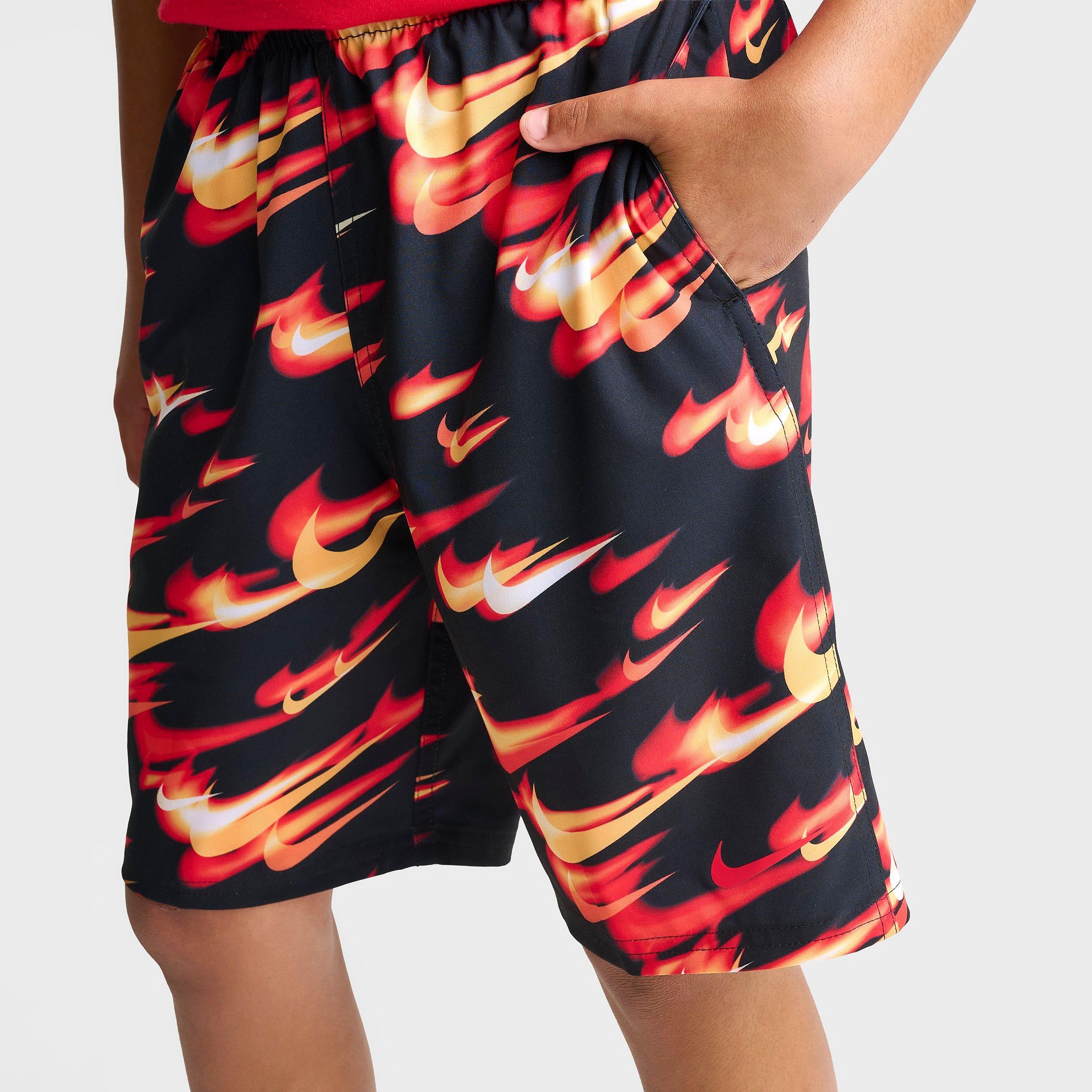 Boys' Big Kids' Nike Swim Heat Map Swoosh 7-Inch Lined Volley Shorts