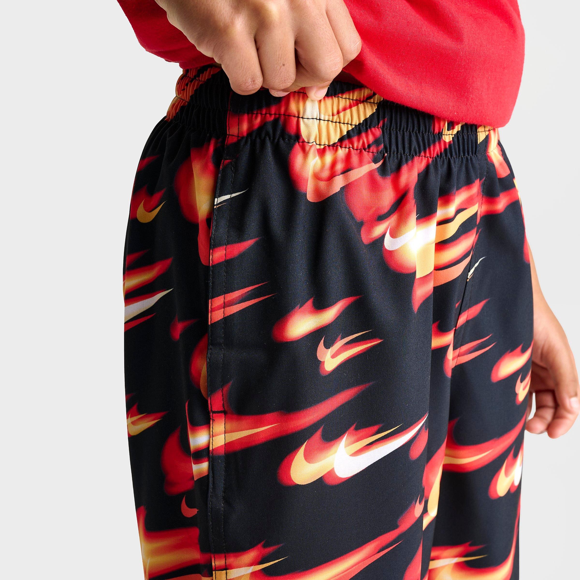 Boys' Big Kids' Nike Swim Heat Map Swoosh 7-Inch Lined Volley Shorts